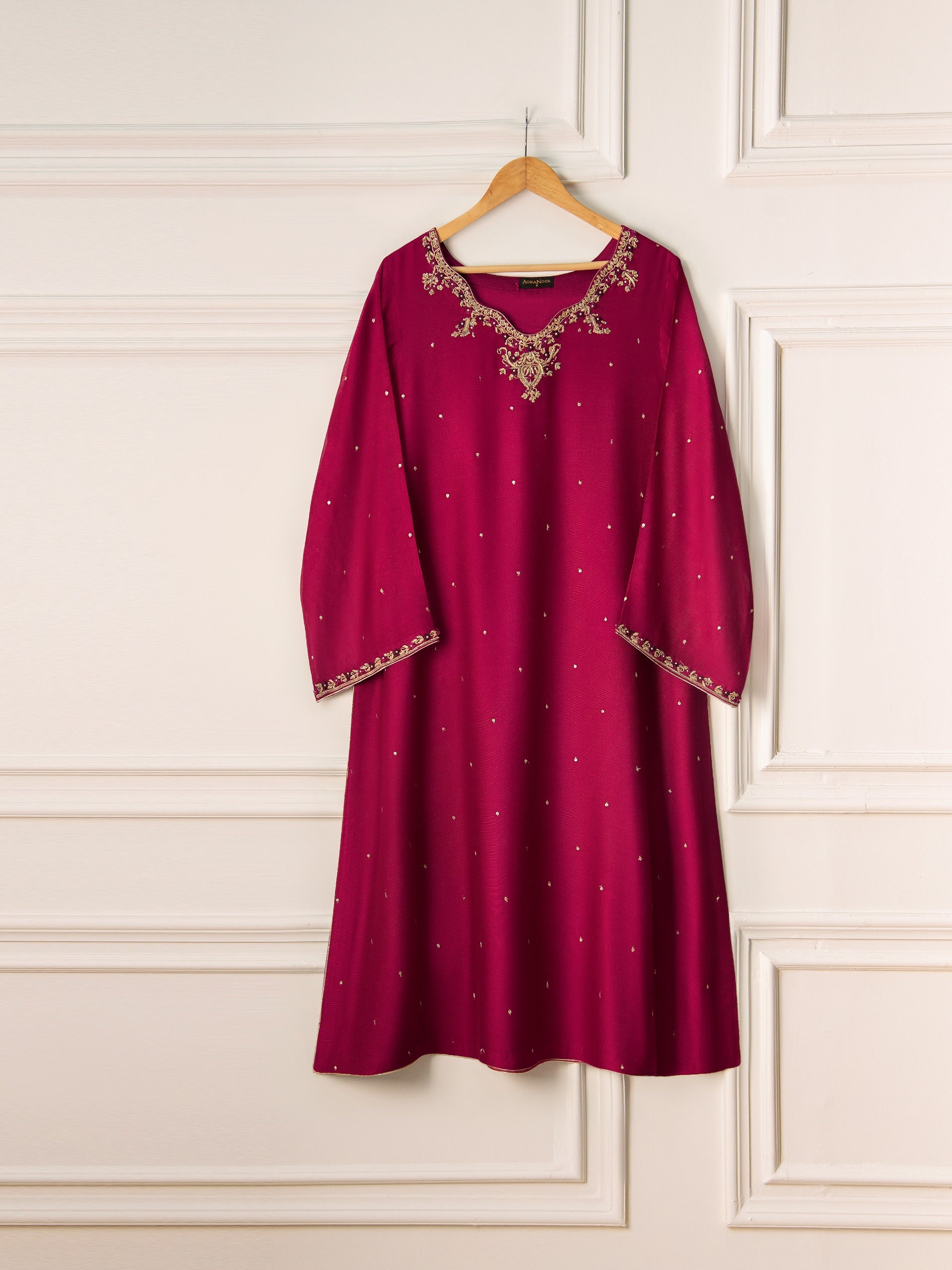 3 Piece- Pure Cotton Net Embroidered Suit S110846 - Image 2