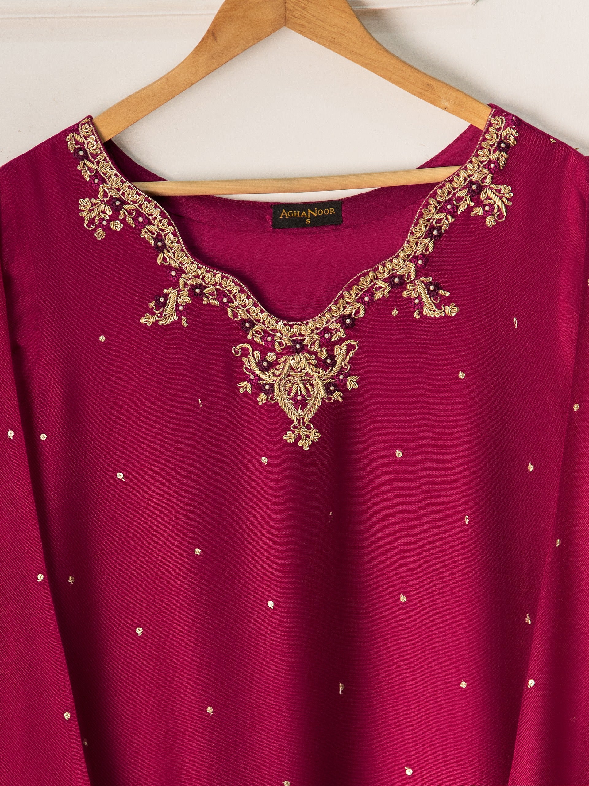 3 Piece- Pure Cotton Net Embroidered Suit S110846 - Image 3
