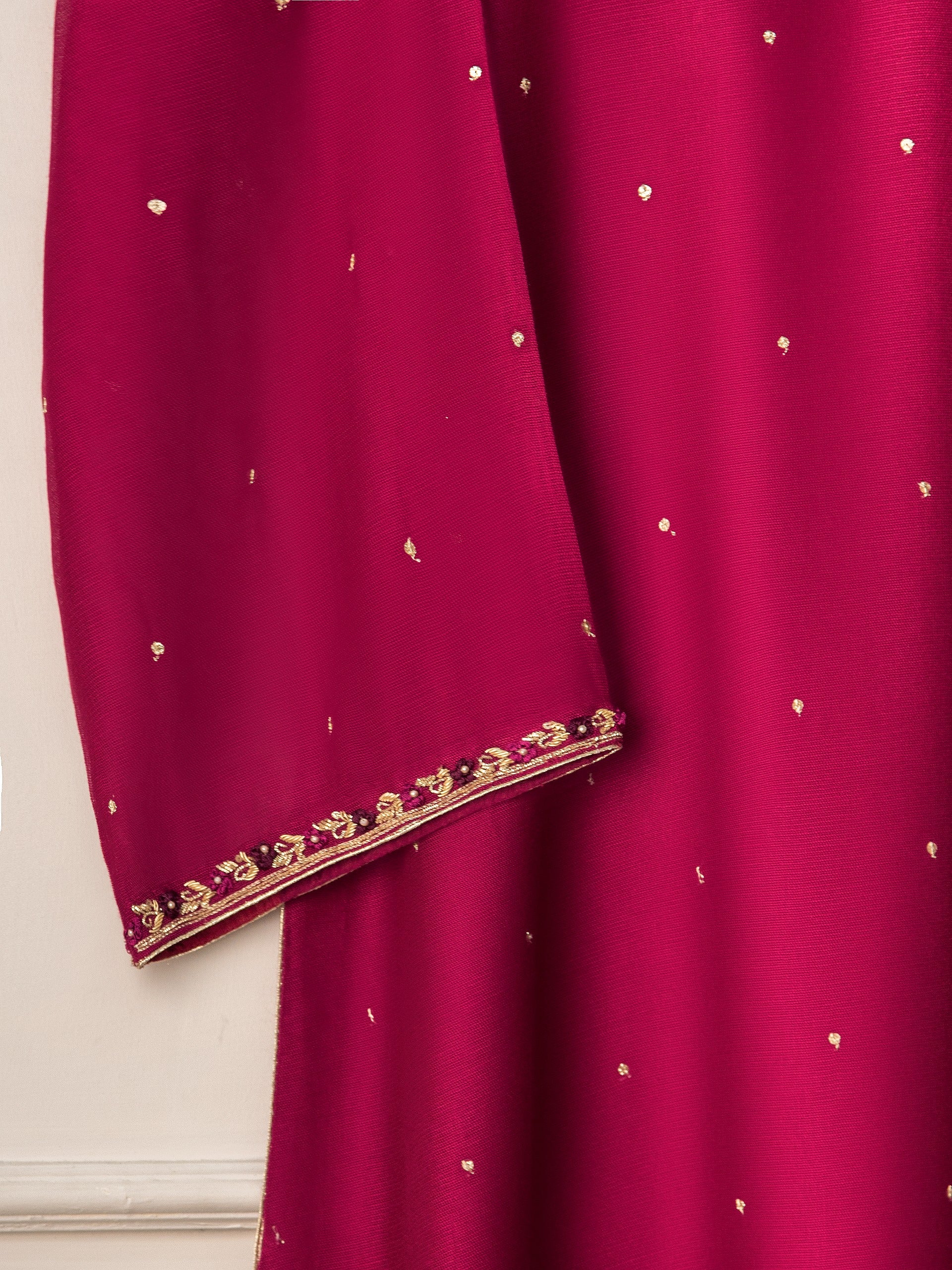 3 Piece- Pure Cotton Net Embroidered Suit S110846 - Image 4