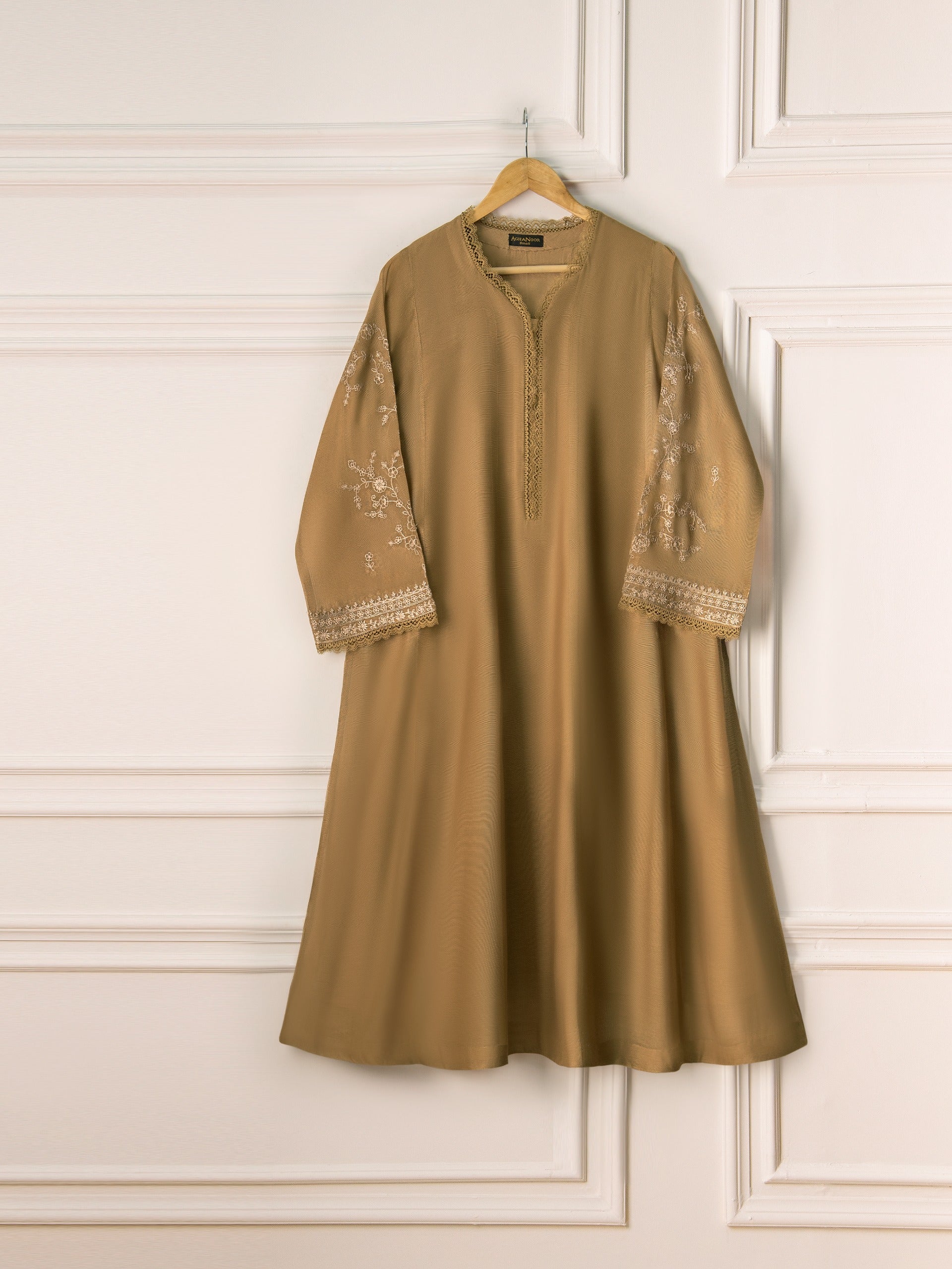 3 Piece- Pure Cotton Net Embroidered Suit S110851 - Image 2