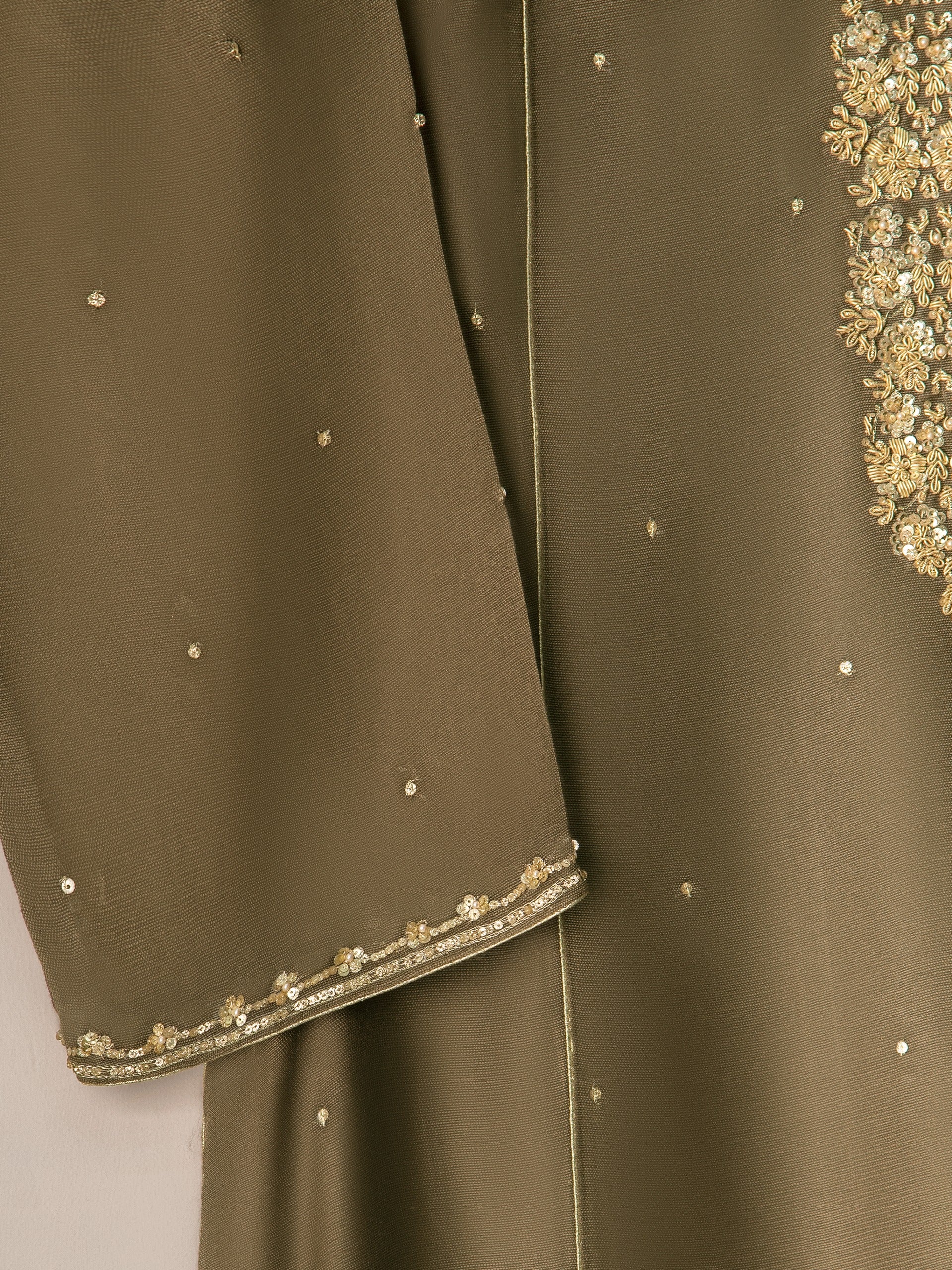 3 Piece- Pure Cotton Net Embroidered Suit S110878 - Image 4