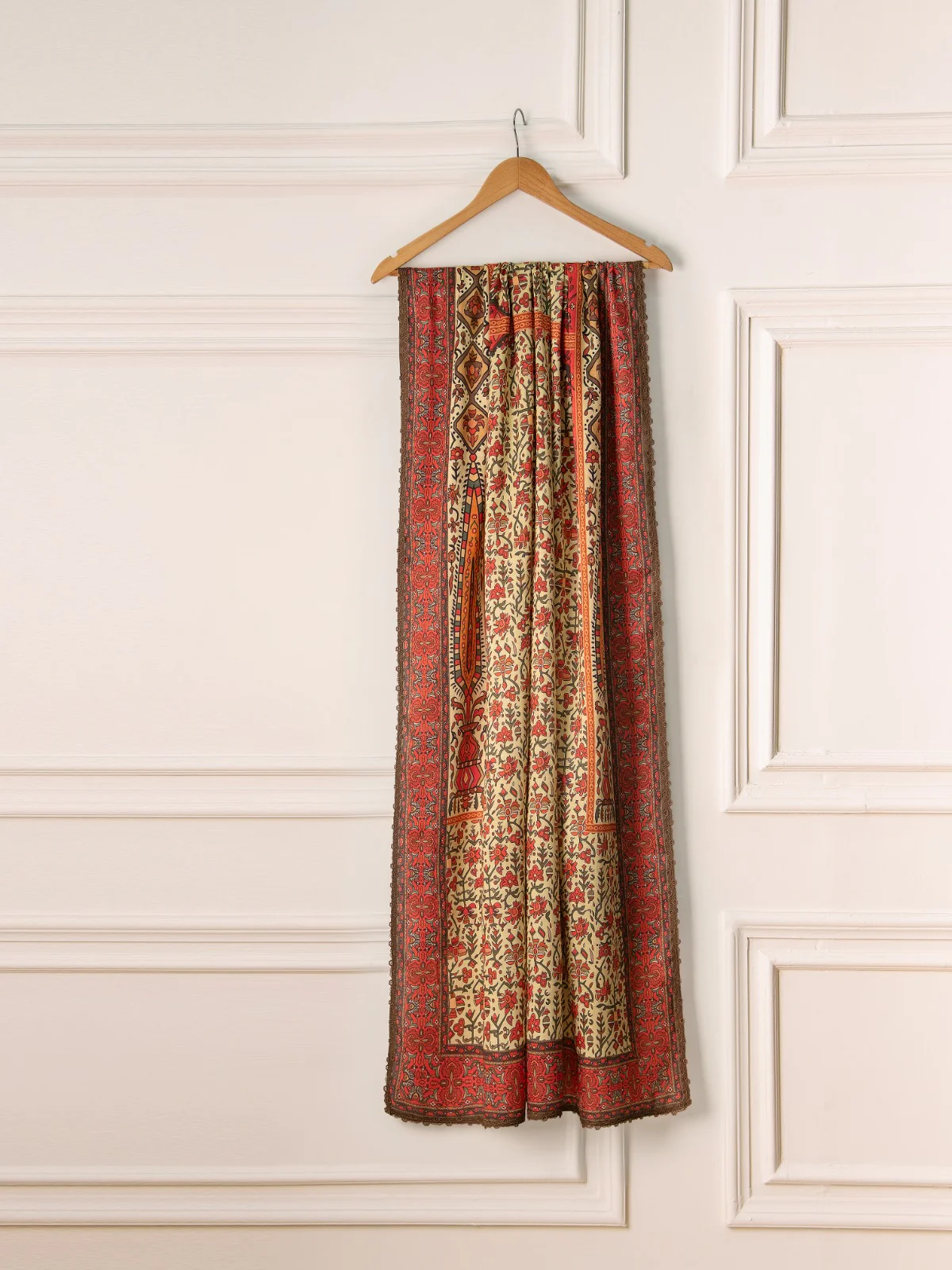 3 Piece- Pure Cotton Net Embroidered Suit S110878 - Image 5