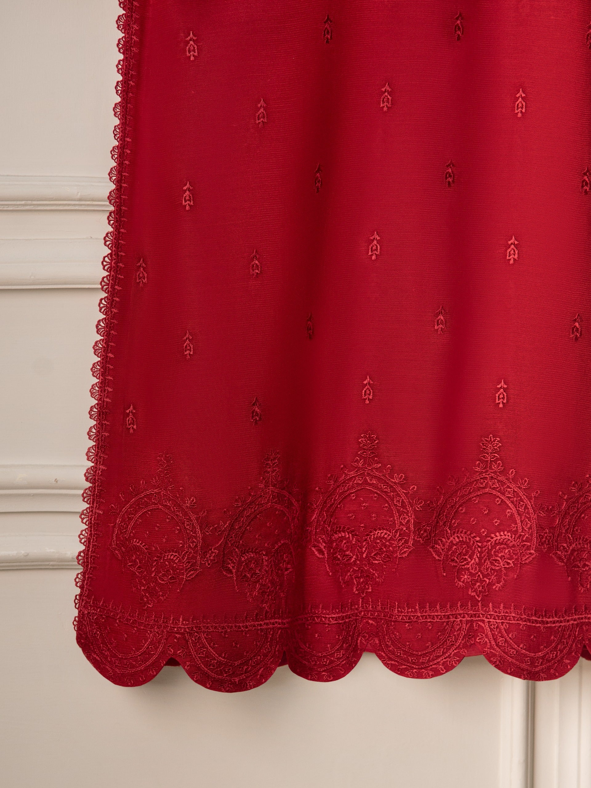 3 Piece- Pure Cotton Net Embroidered Suit S110884 - Image 5