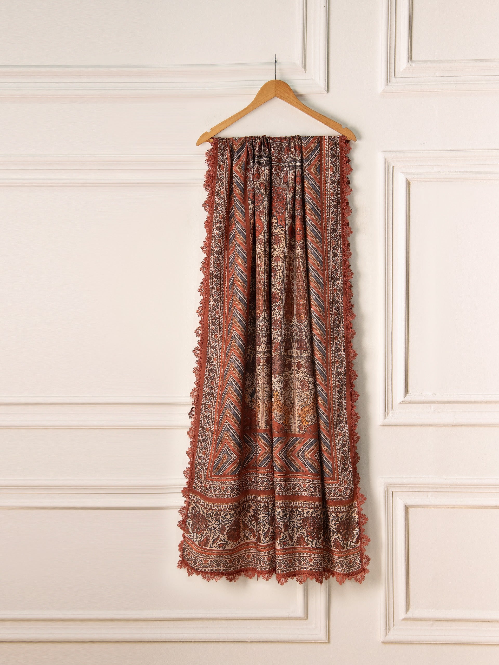3 Piece- Pure Cotton Net Embroidered Suit S110884 - Image 7