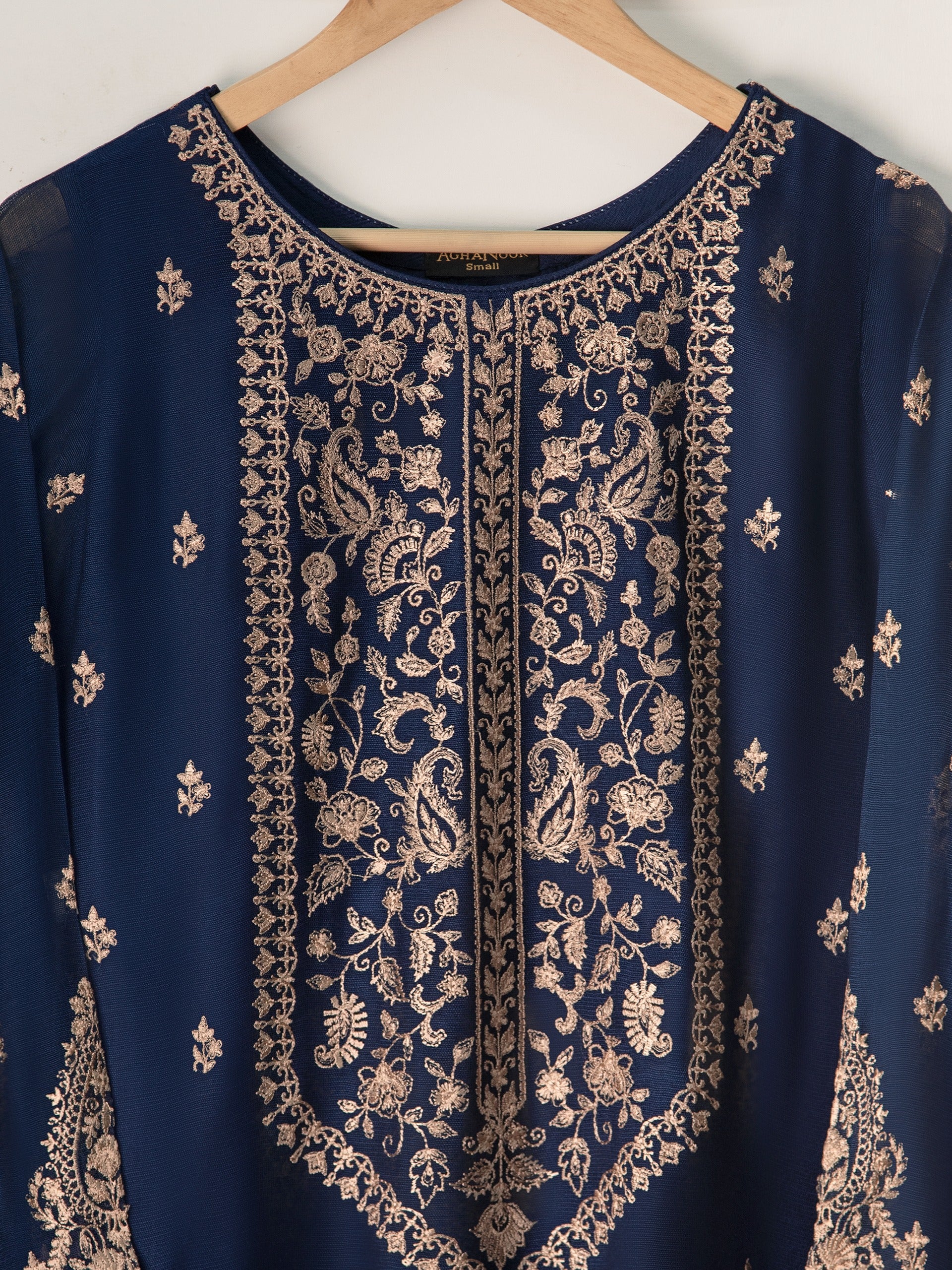 3 Piece- Pure Cotton Net Embroidered Suit S110893 - Image 3