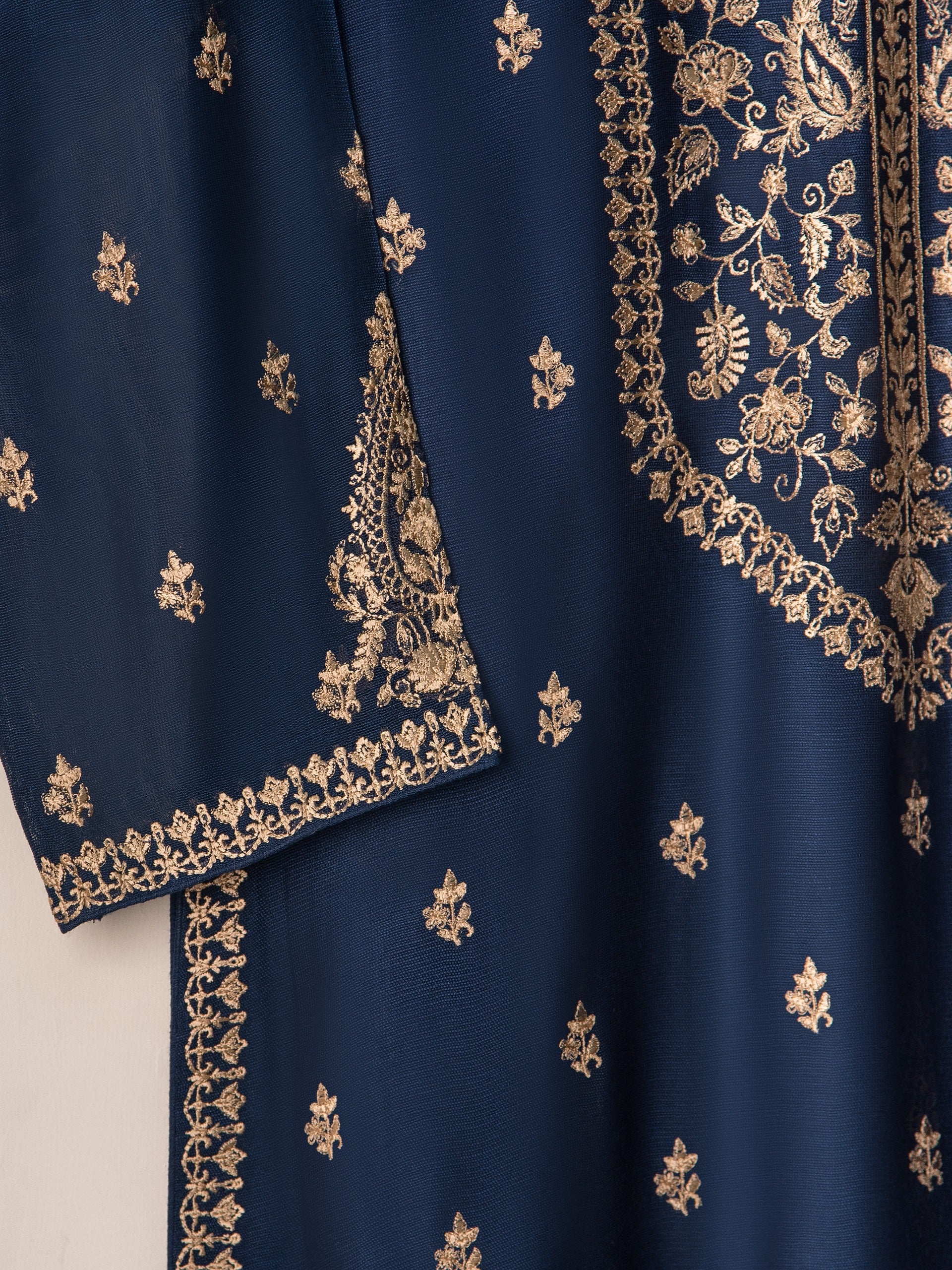 3 Piece- Pure Cotton Net Embroidered Suit S110893 - Image 4