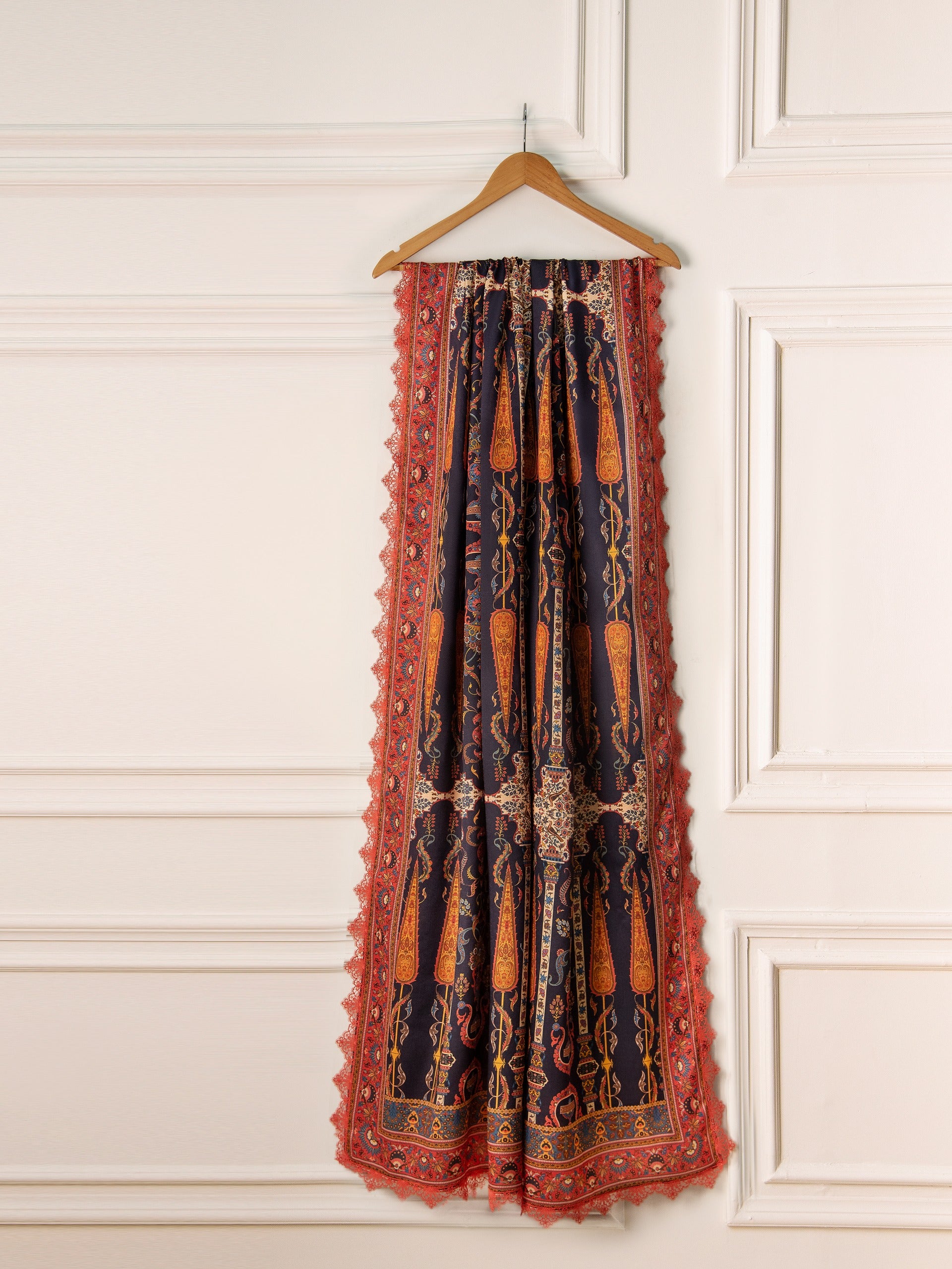 3 Piece- Pure Cotton Net Embroidered Suit S110893 - Image 8