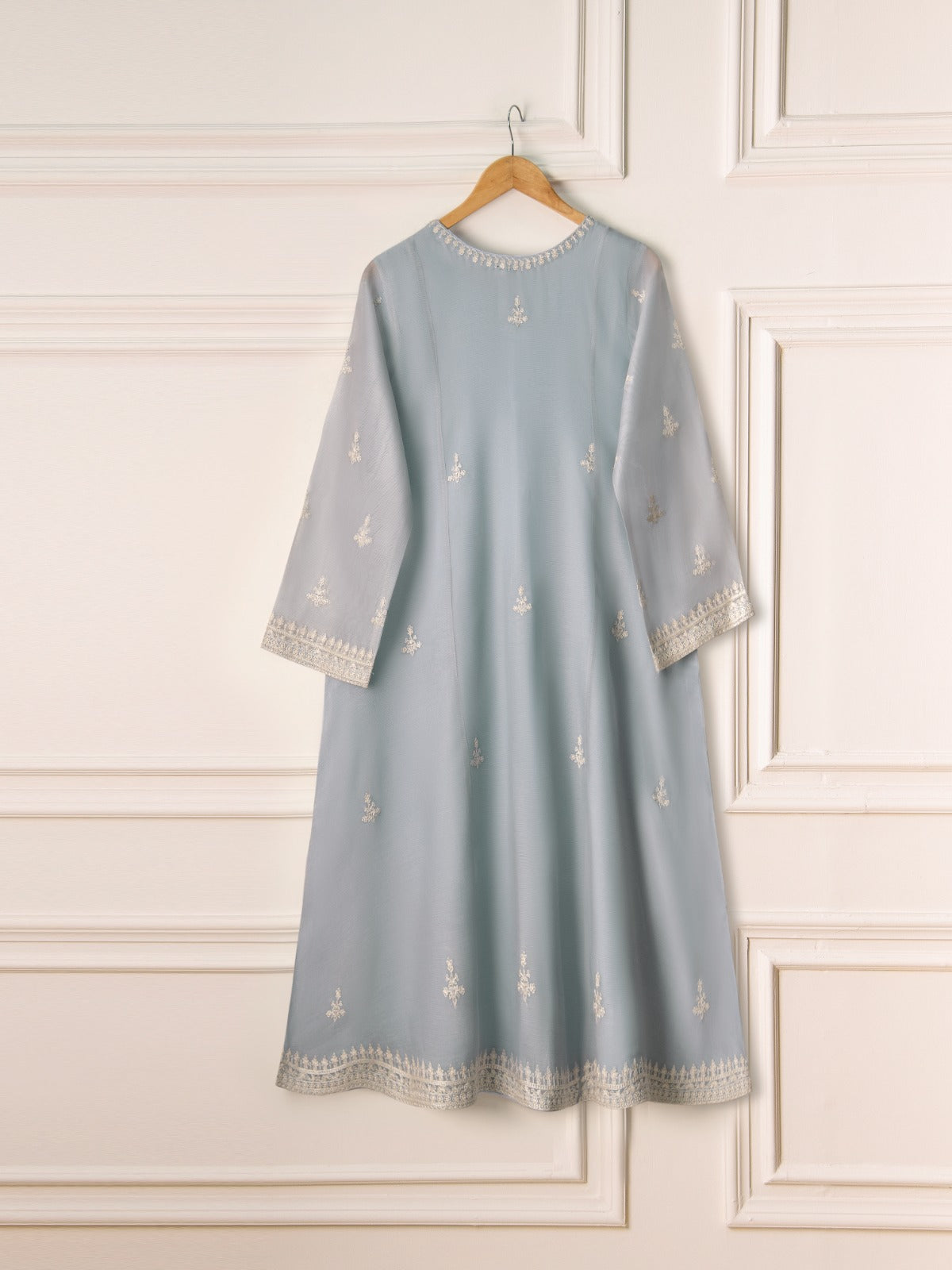 3 Piece- Pure Cotton Net Embroidered Suit S110945 - Image 6