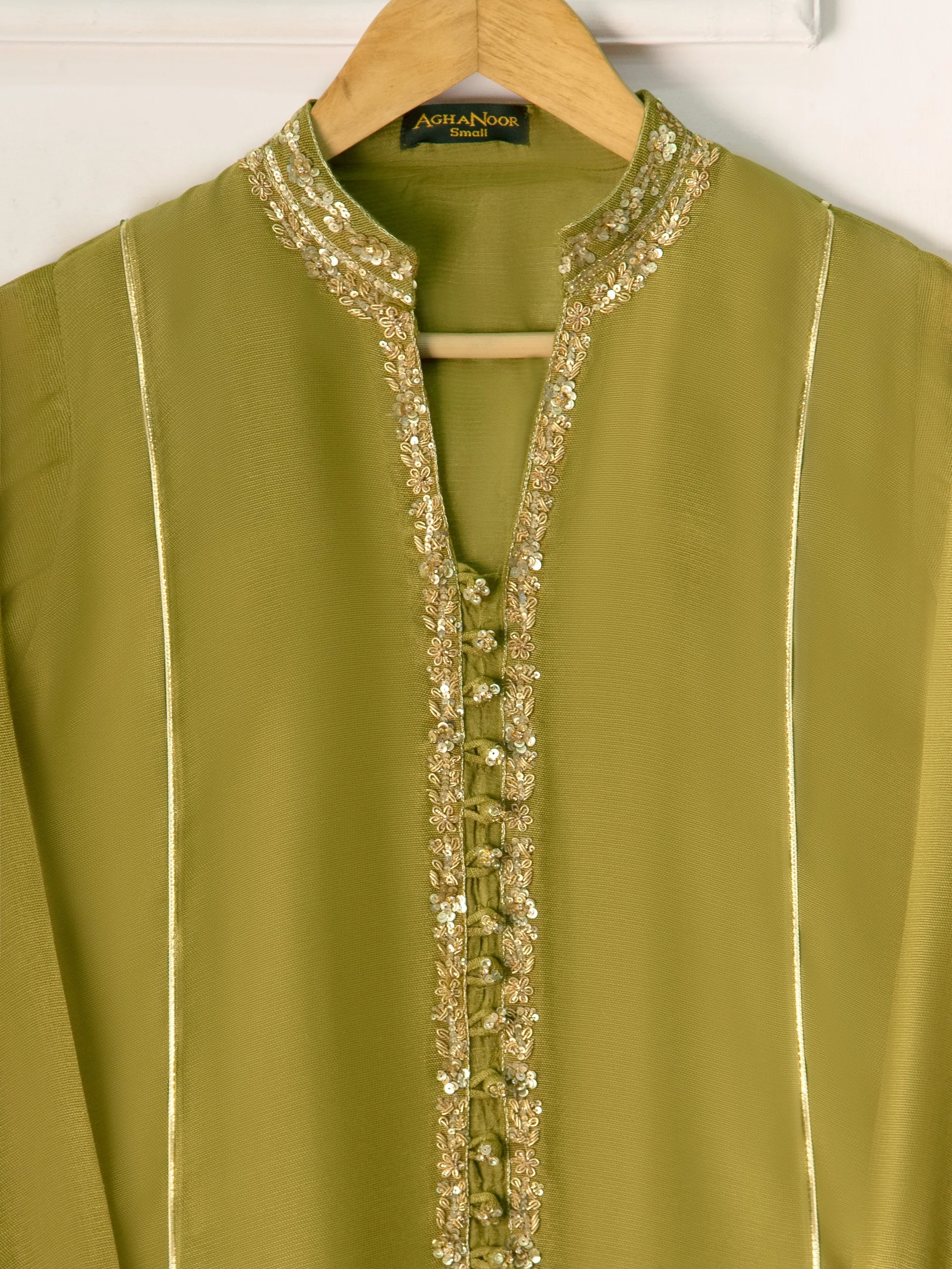 3 Piece- Pure Cotton Net Embroidered Suit S111056 - Image 2
