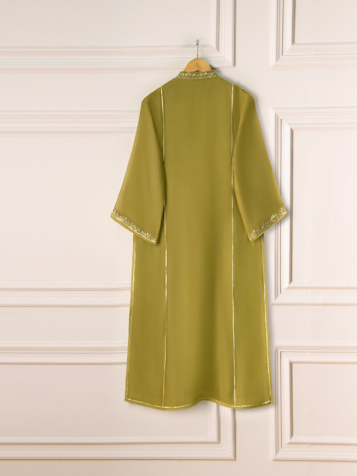 3 Piece- Pure Cotton Net Embroidered Suit S111056 - Image 5