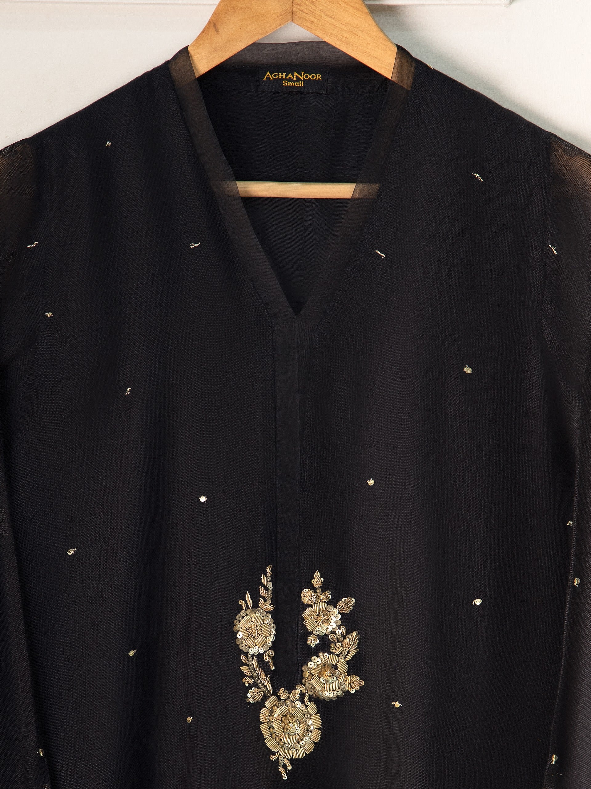 3 Piece- Pure Cotton Net Embroidered Suit S111058 - Image 2