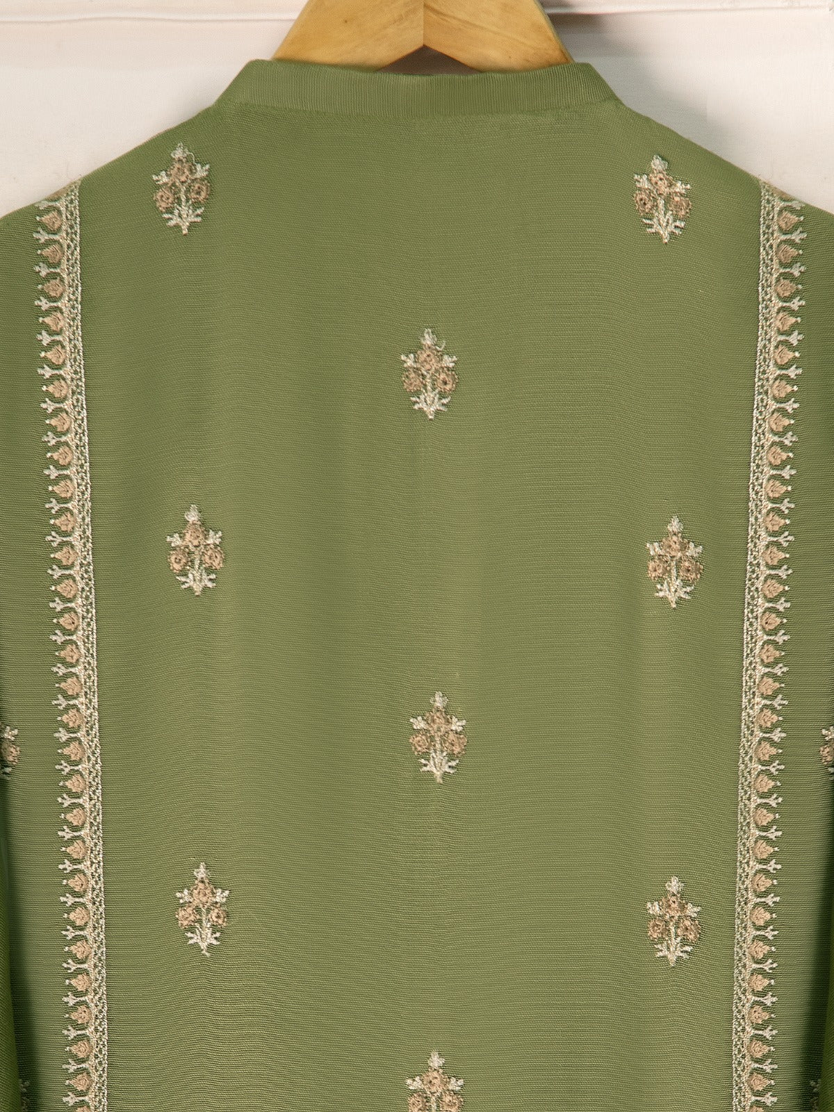 3 Piece- Pure Cotton Net Embroidered Suit S111071 - Image 7