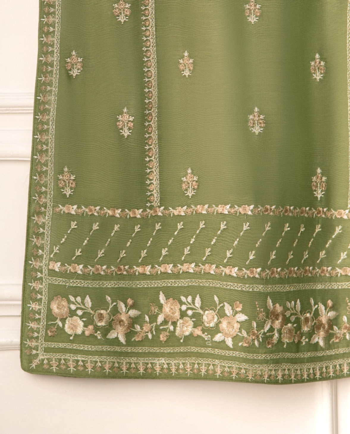3 Piece- Pure Cotton Net Embroidered Suit S111071 - Image 8