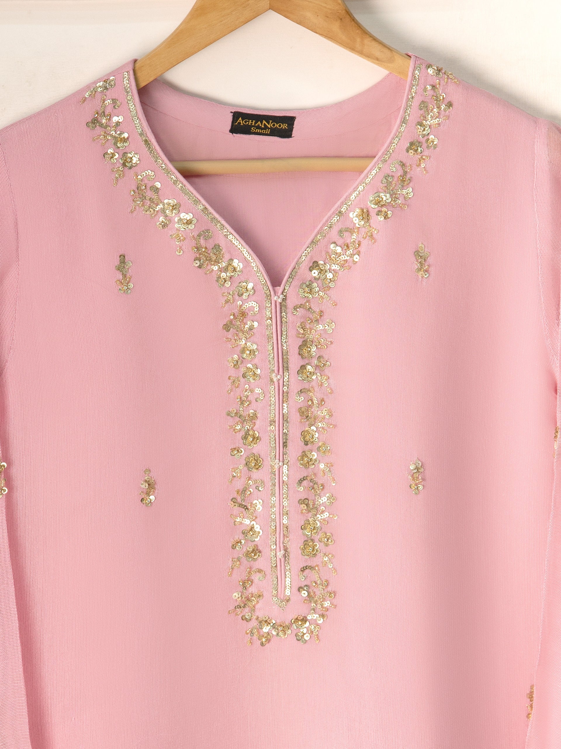 3 Piece- Pure Cotton Net Embroidered Suit S111108 - Image 2