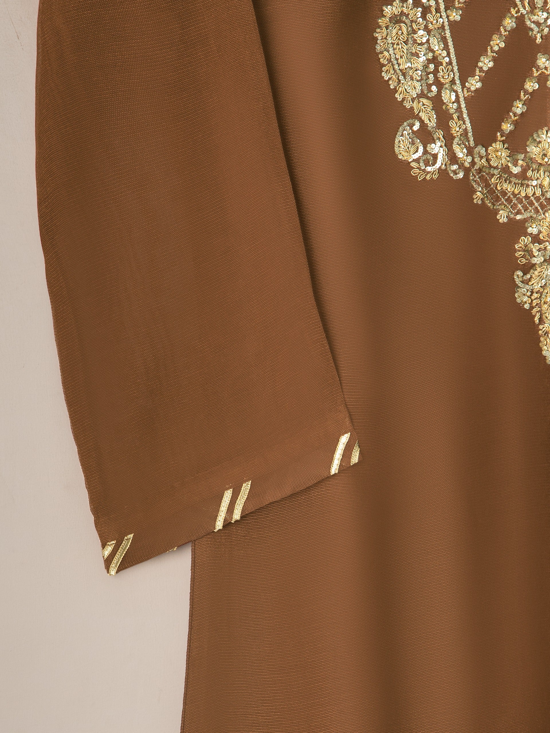 3 Piece- Pure Cotton Net Embroidered Suit S111171 - Image 3