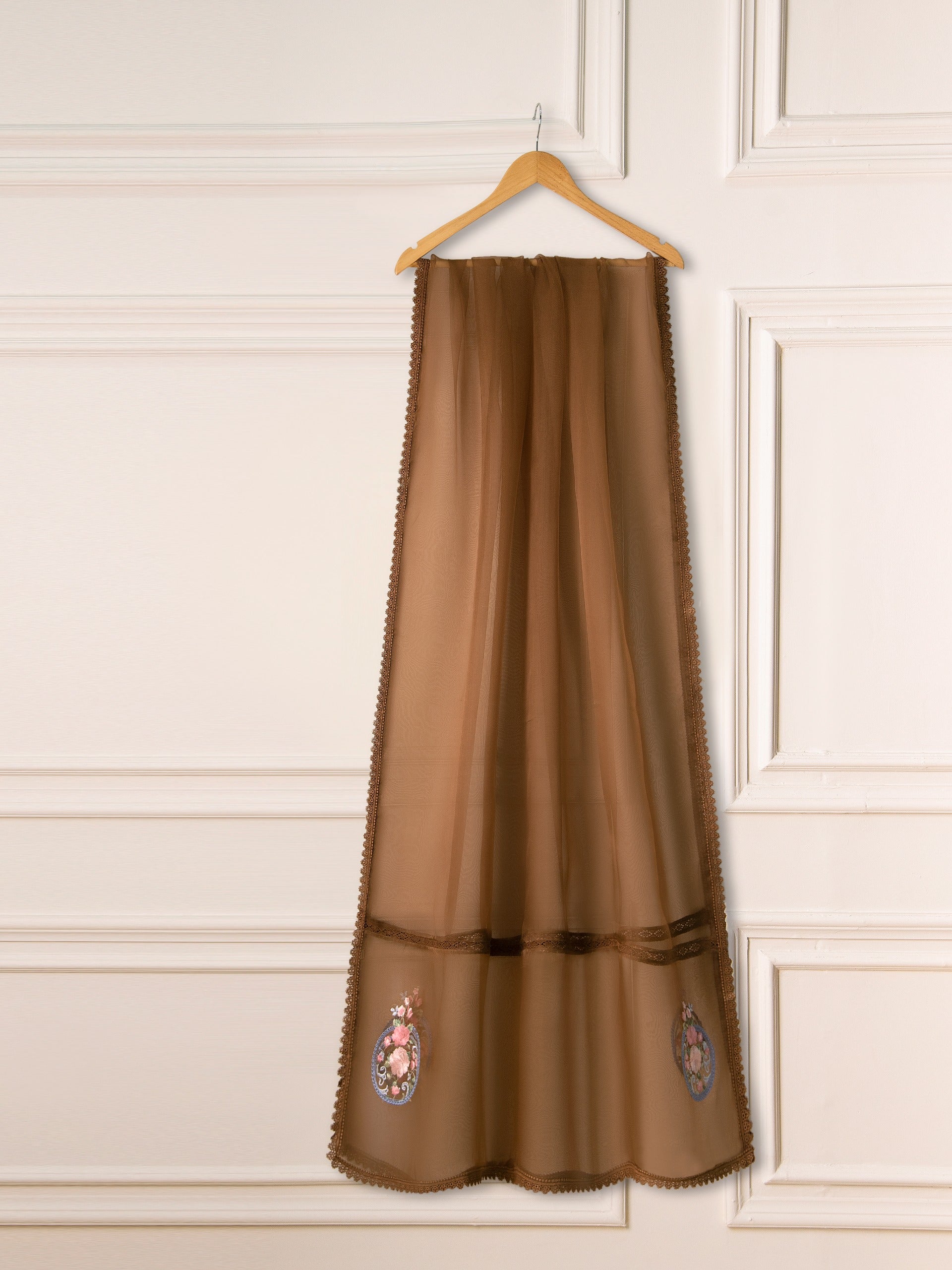 3 Piece- Pure Cotton Net Embroidered Suit S111171 - Image 6
