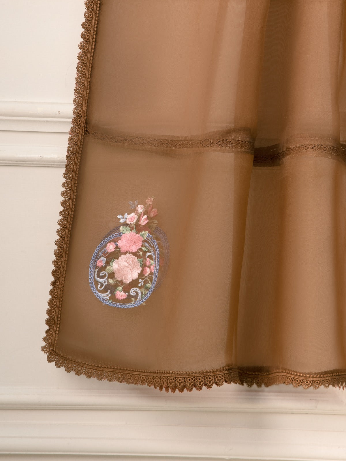 3 Piece- Pure Cotton Net Embroidered Suit S111171 - Image 7