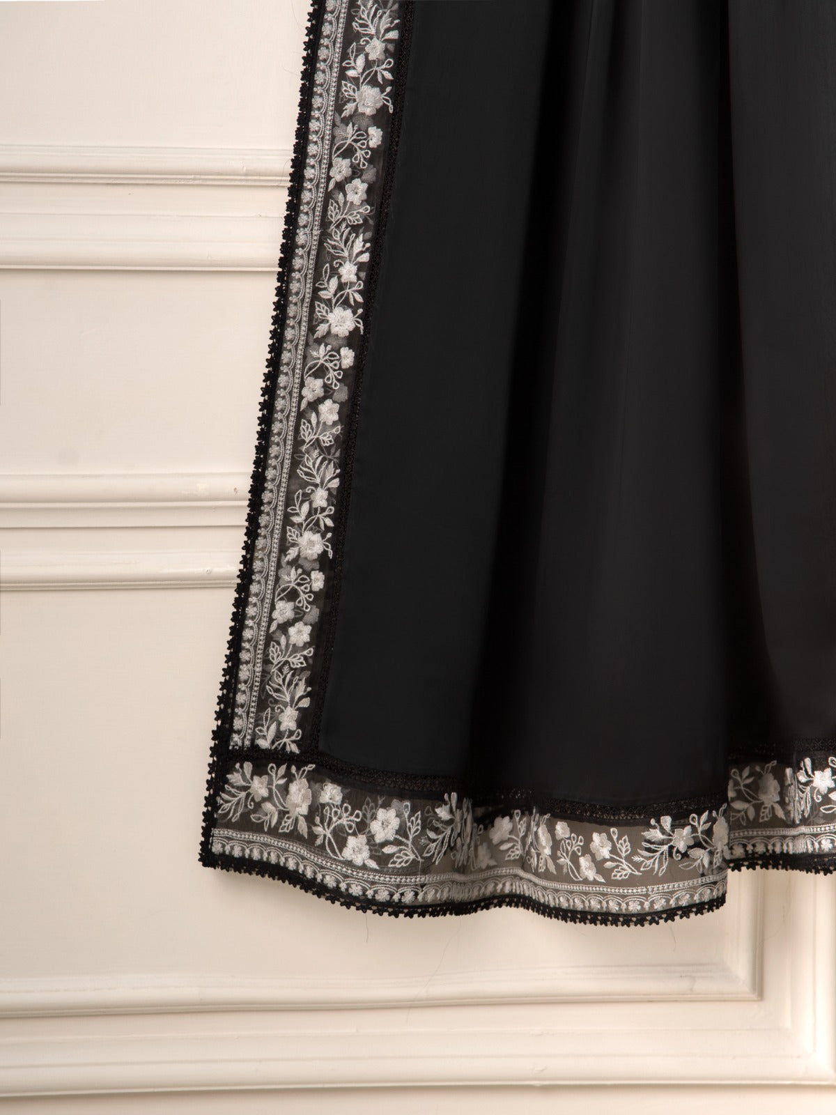 3 Piece- Pure Cotton Net Embroidered Suit S111205 - Image 9