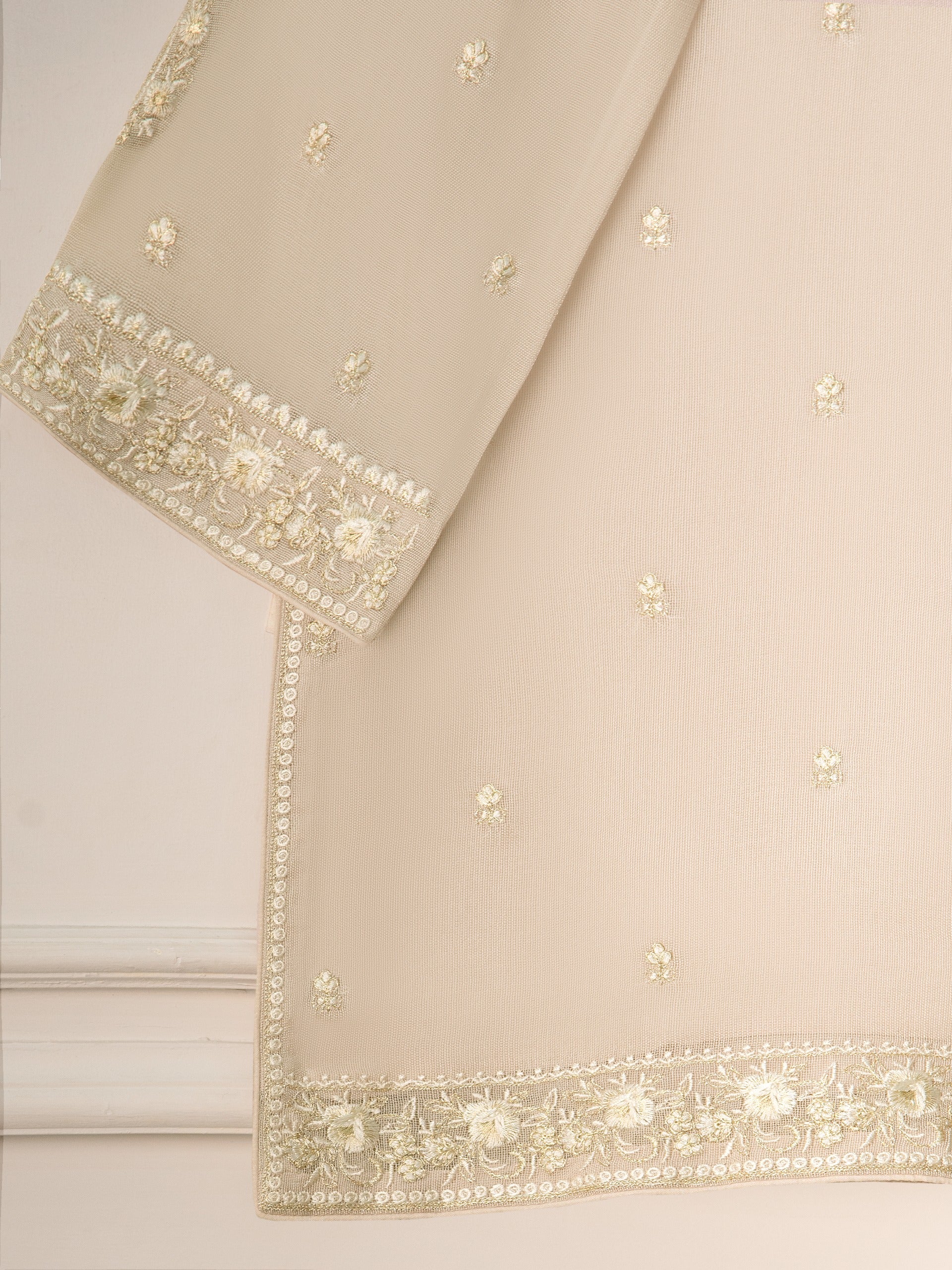 3 Piece- Pure Cotton Net Embroidered Suit S111223 - Image 6