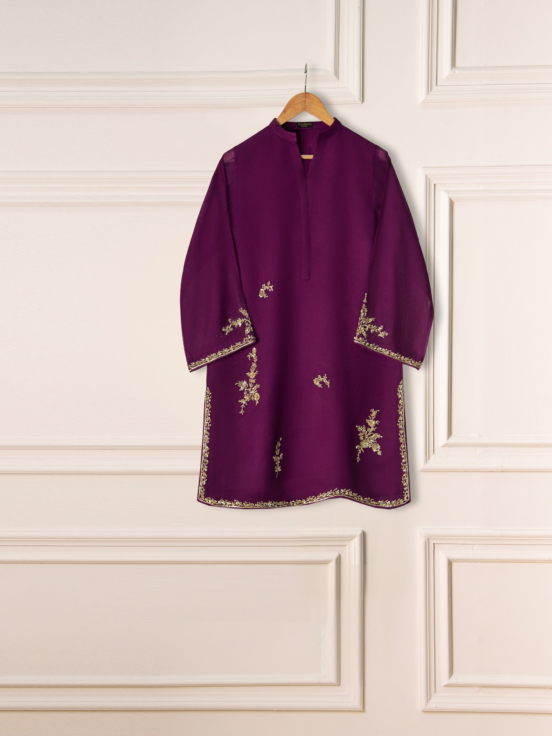 3 Piece- Pure Cotton Net Embroidered Suit S111238 - Image 2