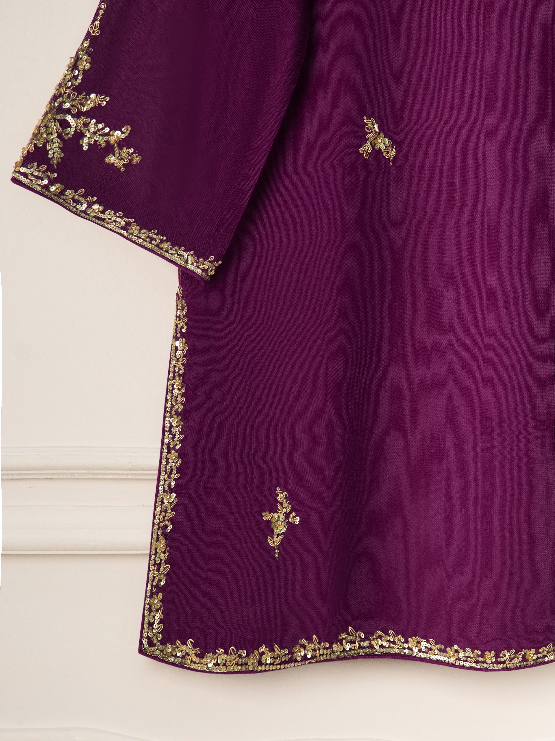 3 Piece- Pure Cotton Net Embroidered Suit S111238 - Image 6