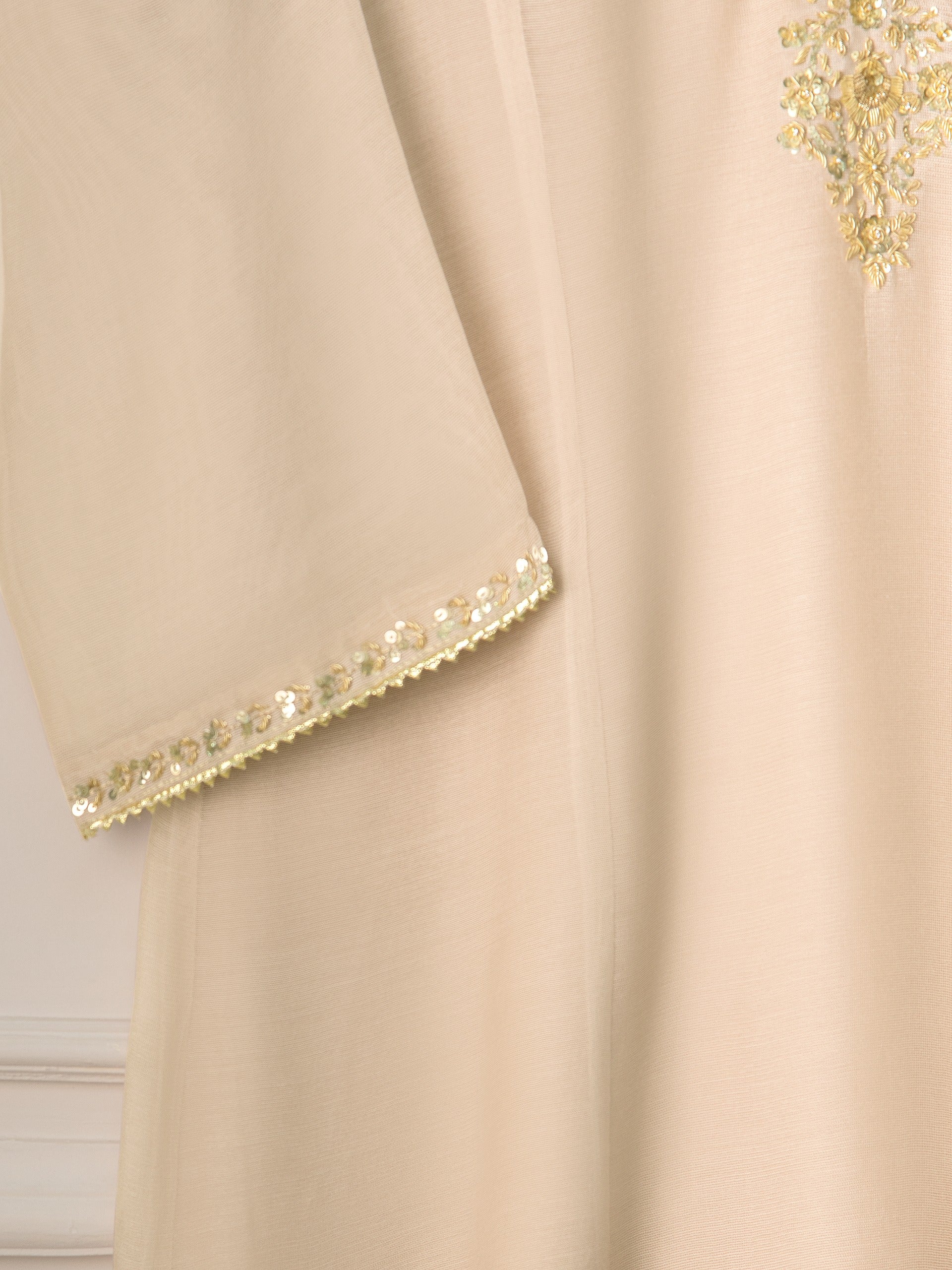 3 Piece - Pure Cotton Net Embroidered Suit S111251 - Image 4