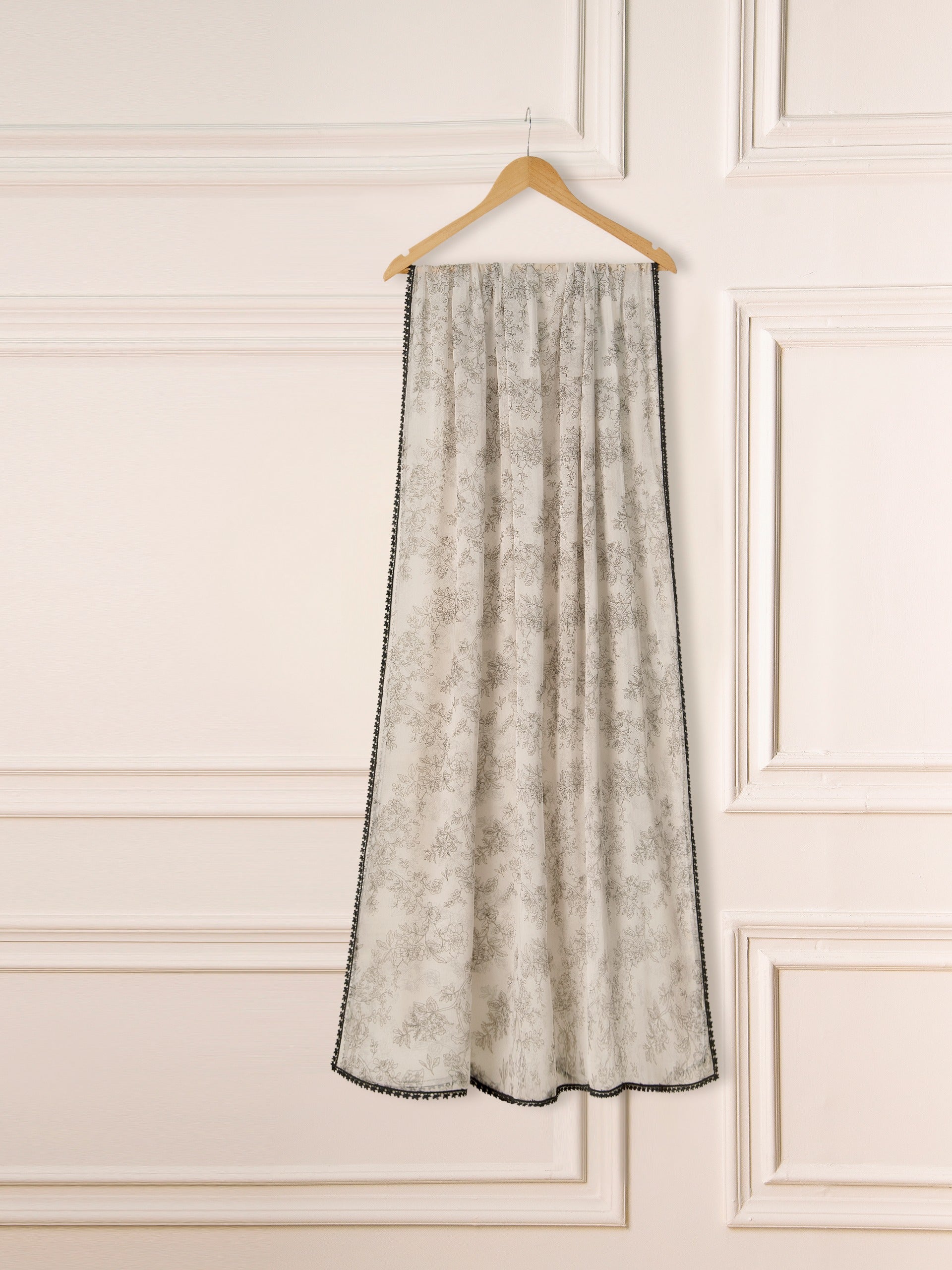 3 Piece - Pure Cotton Net Embroidered Suit S111256 - Image 6