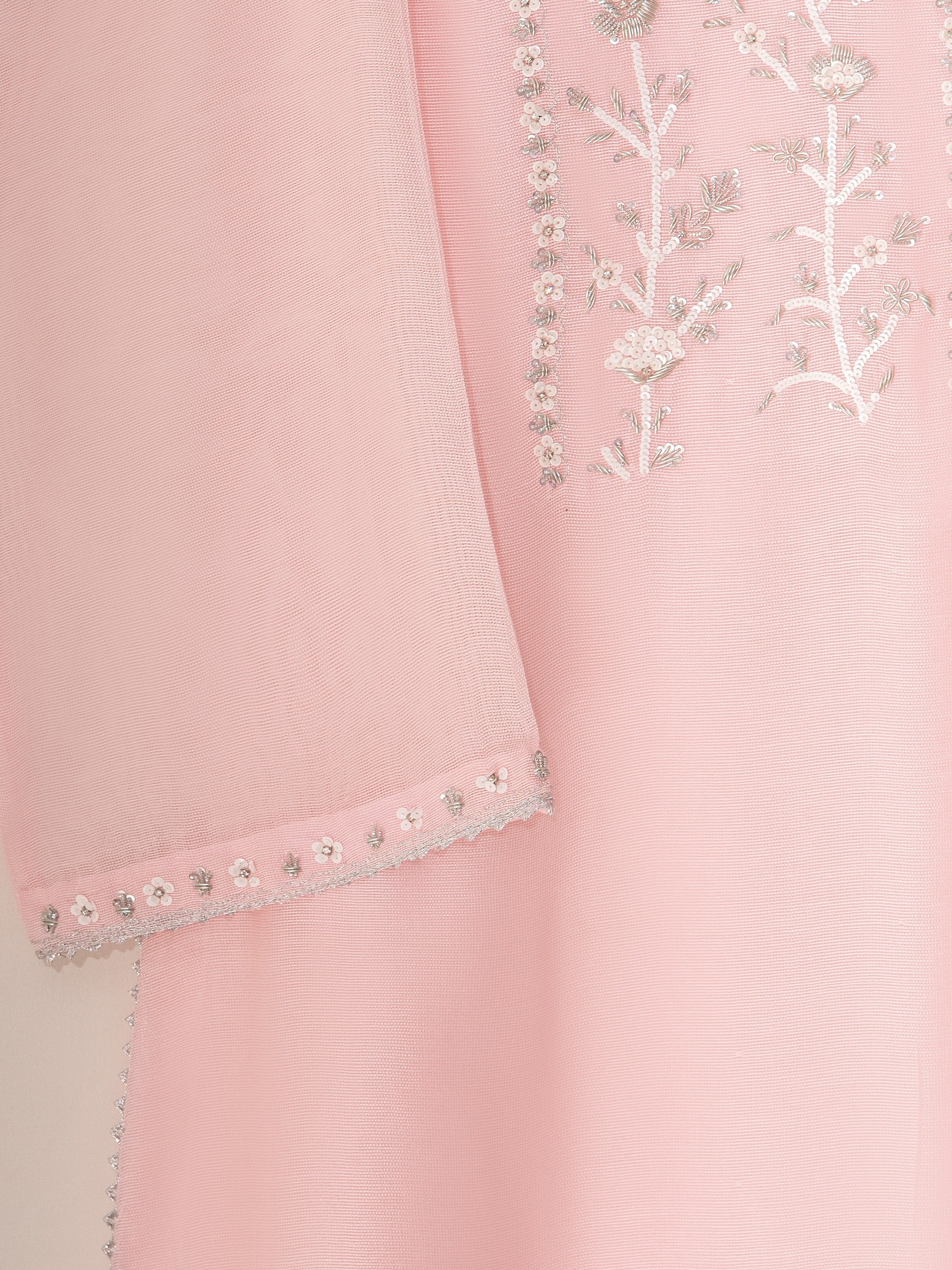 3 Piece - Pure Cotton Net Embroidered Suit S111274 - Image 4