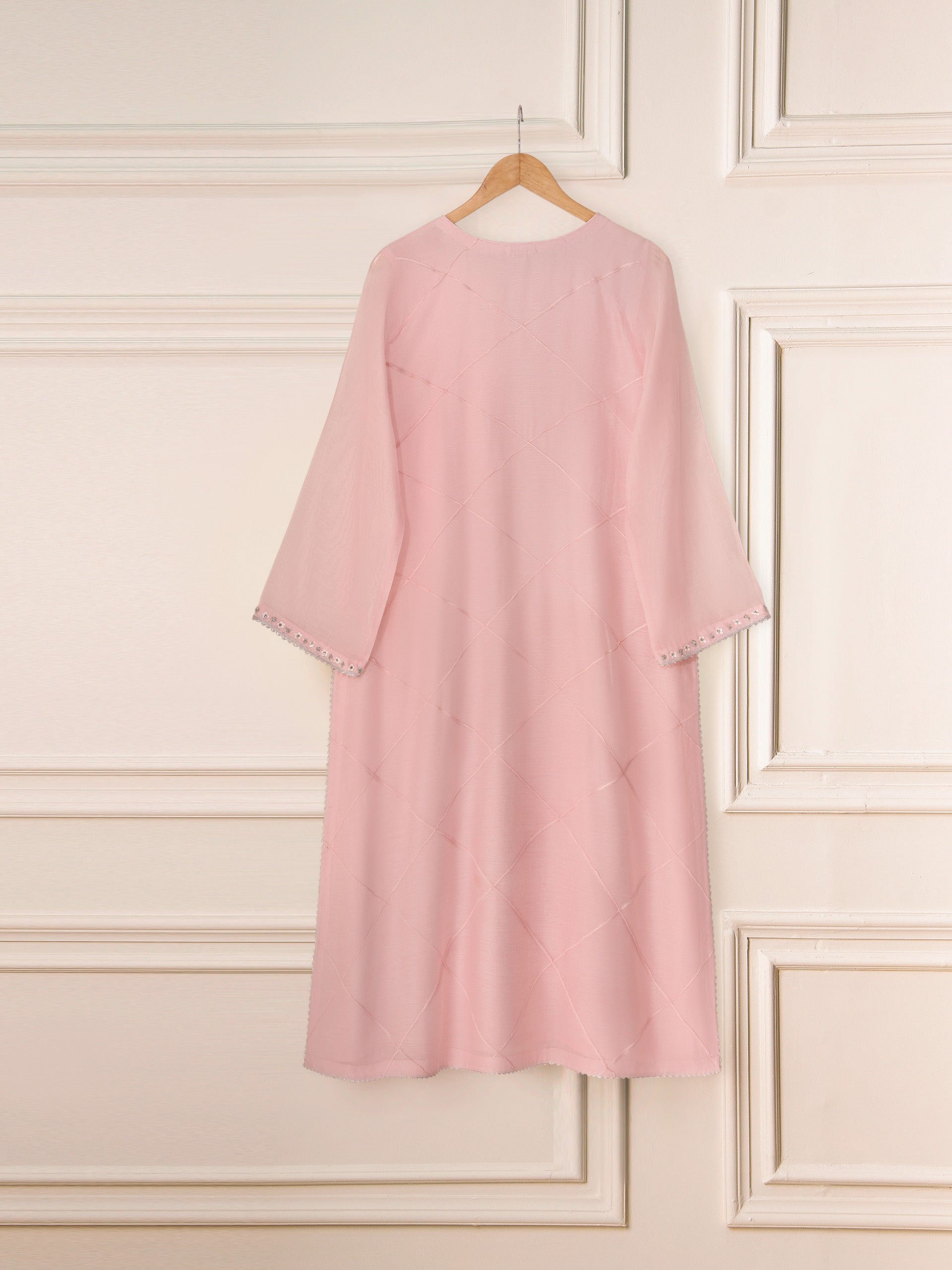 3 Piece - Pure Cotton Net Embroidered Suit S111274 - Image 6