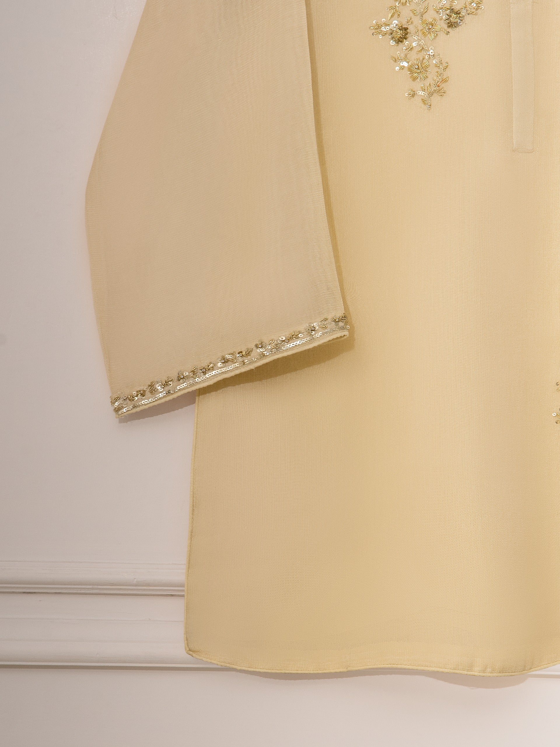3 Piece - Pure Cotton Net Embroidered Suit S111286 - Image 4