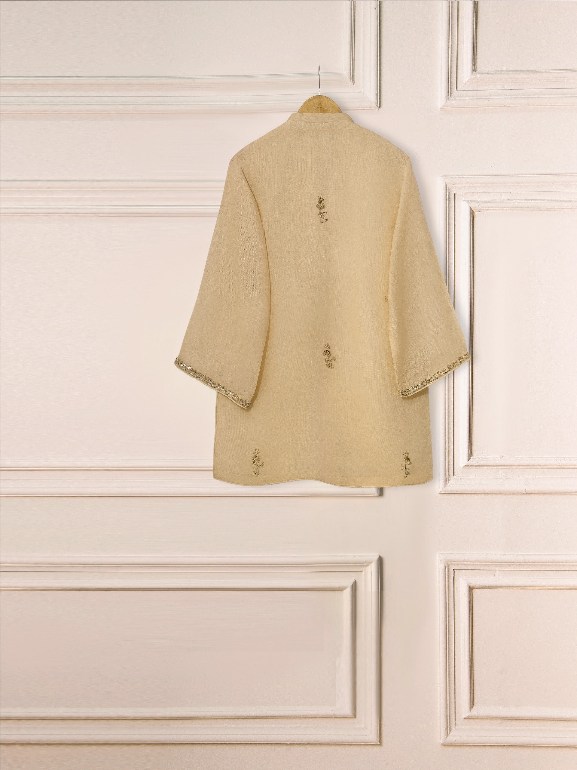 3 Piece - Pure Cotton Net Embroidered Suit S111286 - Image 5