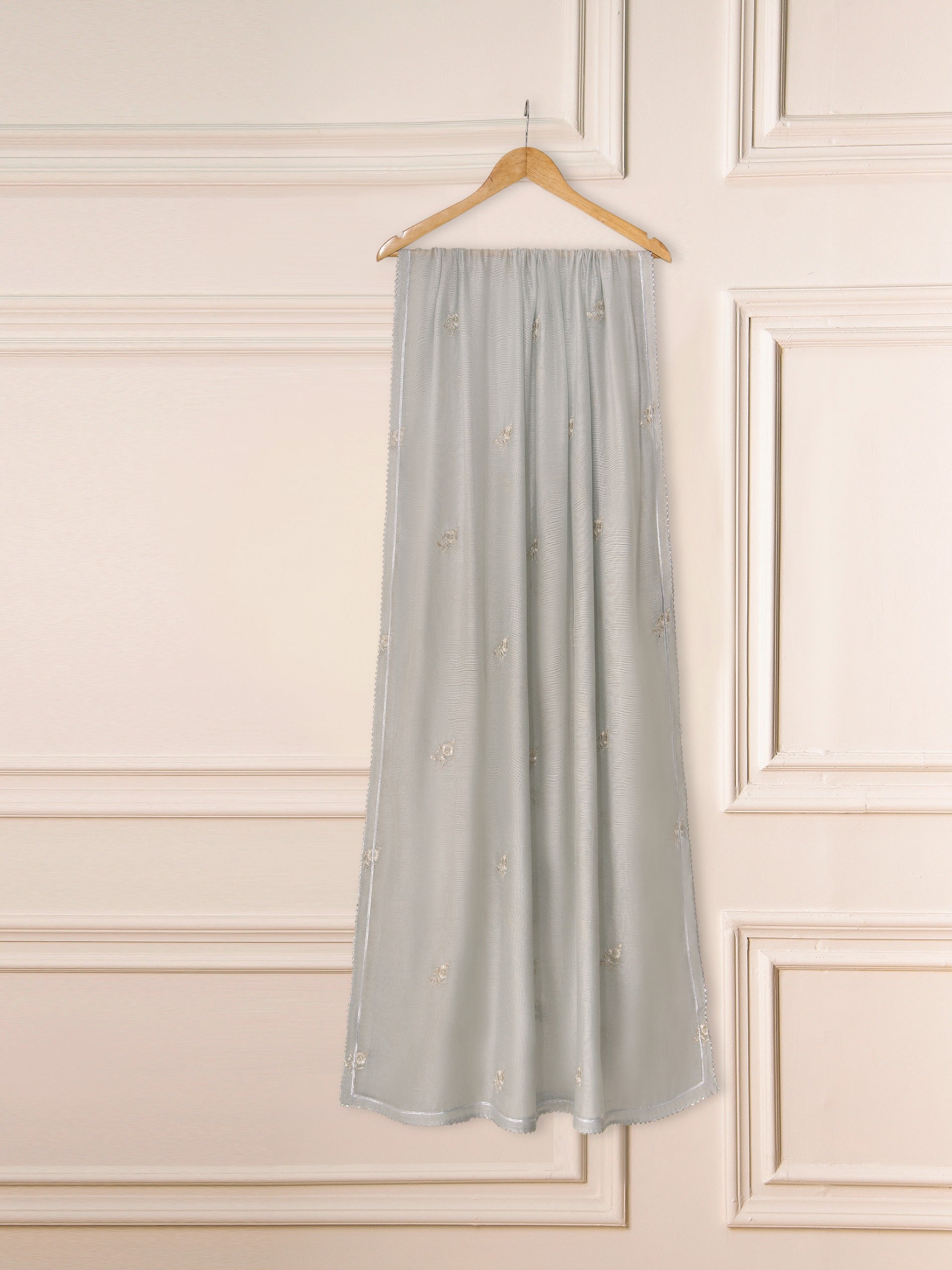 3 Piece - Pure Cotton Net Embroidered Suit S111294 - Image 7
