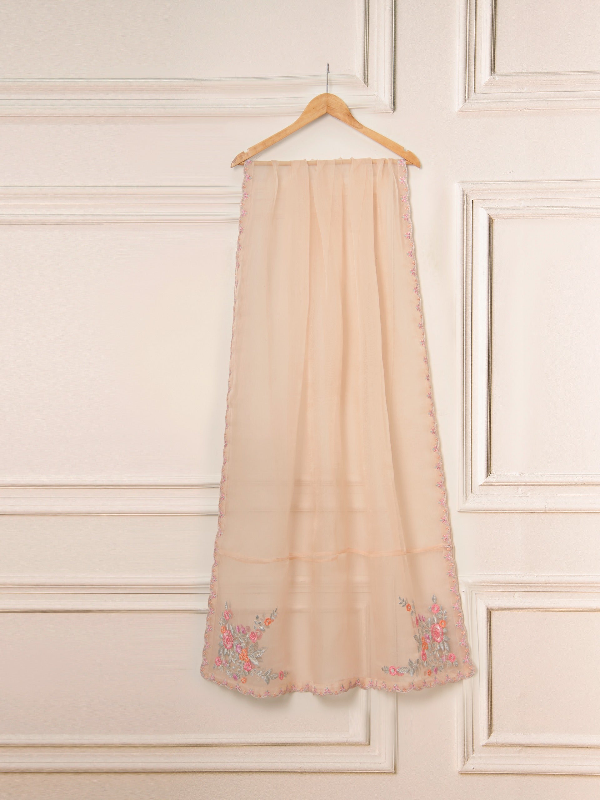3 Piece - Pure Cotton Net Embroidered Suit S111304 - Image 8