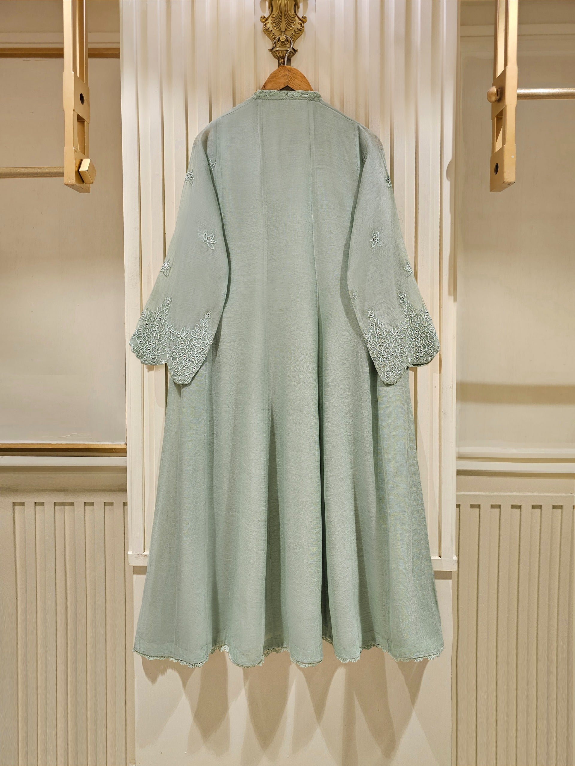3 Piece - Pure Cotton Net Embroidered Suit S111353 - Image 5