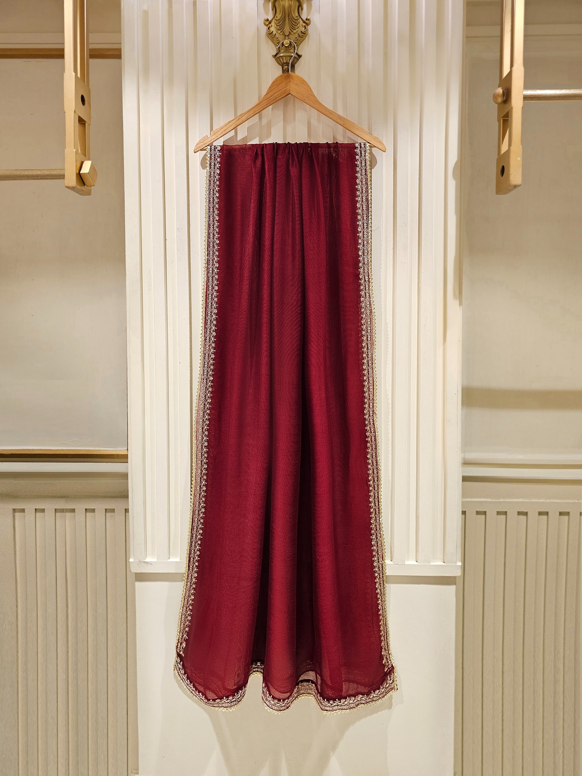 3 Piece - Pure Cotton Net Embroidered Suit S111408 - Image 7