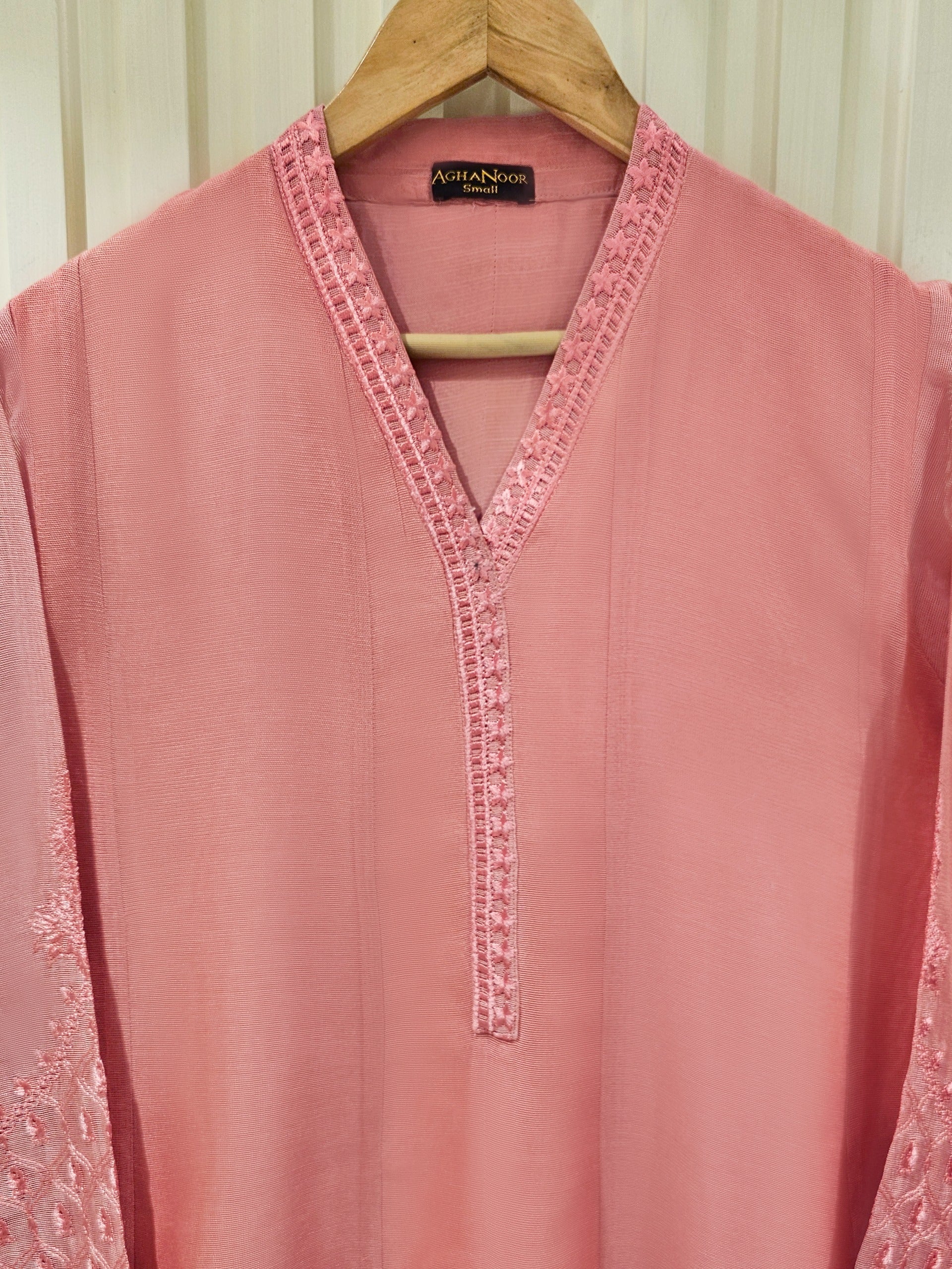 3 Piece - Pure Cotton Net Embroidered Suit S111441 - Image 4