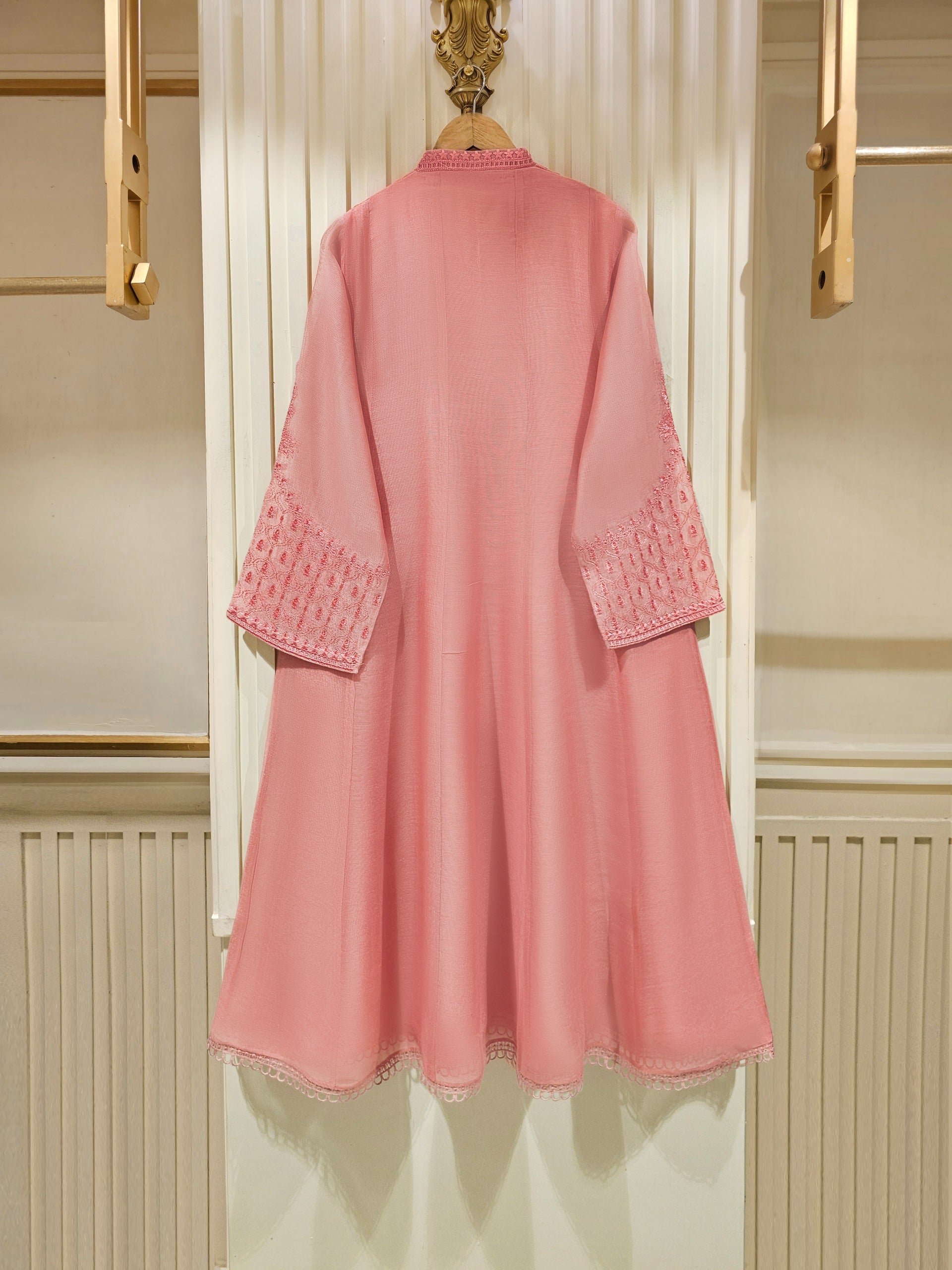 3 Piece - Pure Cotton Net Embroidered Suit S111441 - Image 5
