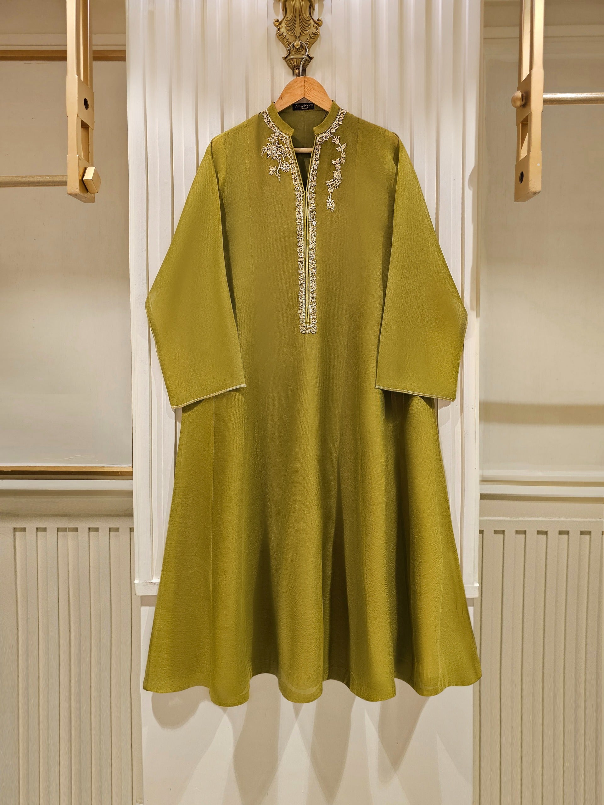3 Piece - Pure Cotton Net Embroidered Suit S111459 - Image 2