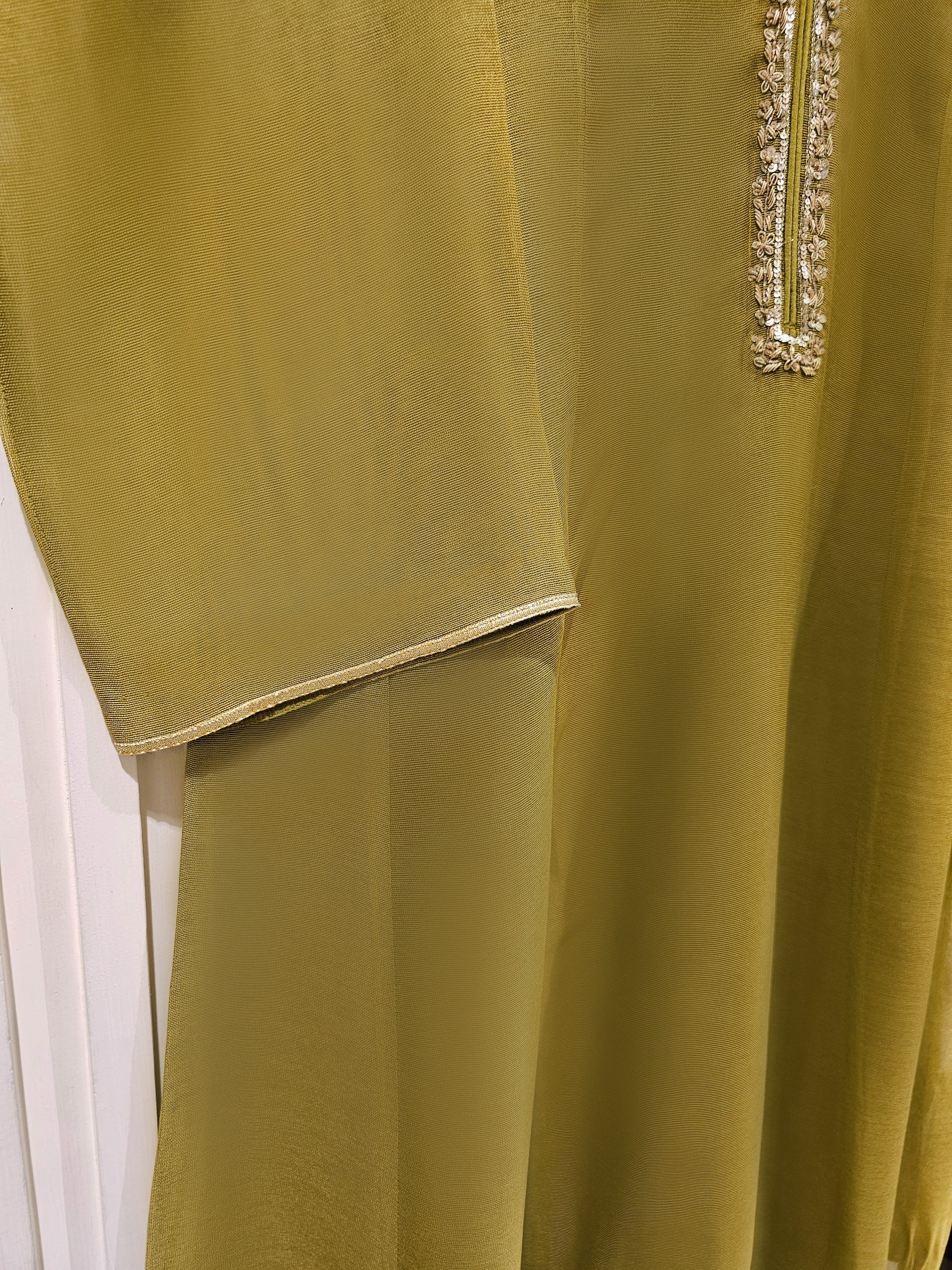 3 Piece - Pure Cotton Net Embroidered Suit S111459 - Image 4