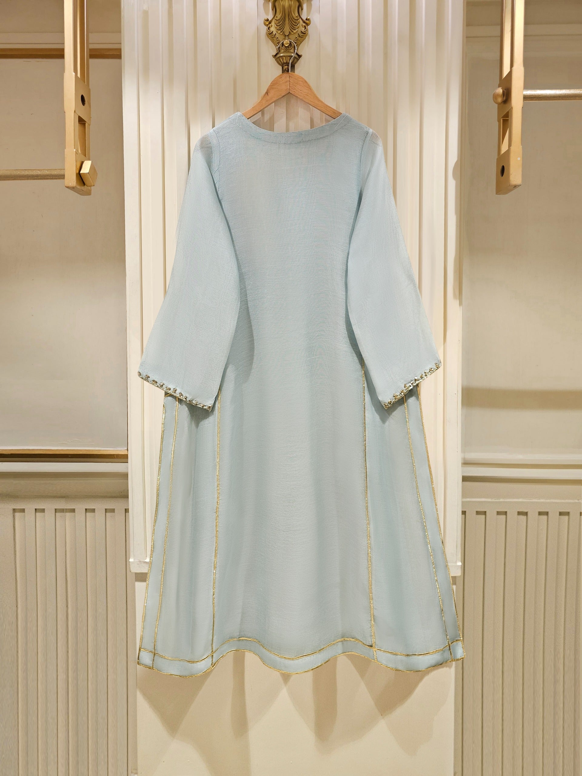 3 Piece - Pure Cotton Net Embroidered Suit S111467 - Image 6