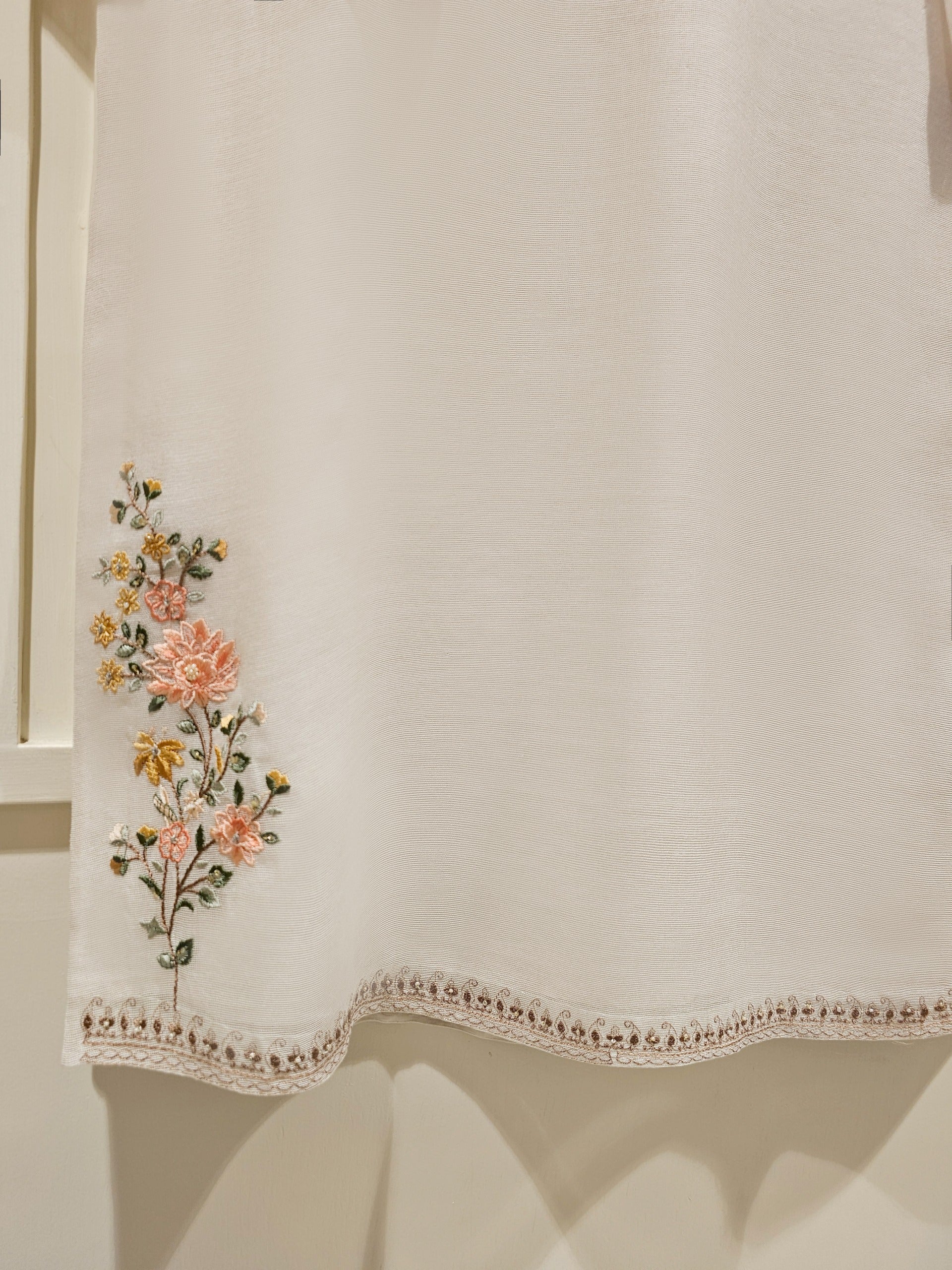 3 Piece - Pure Cotton Net Embroidered Suit S111477 - Image 8