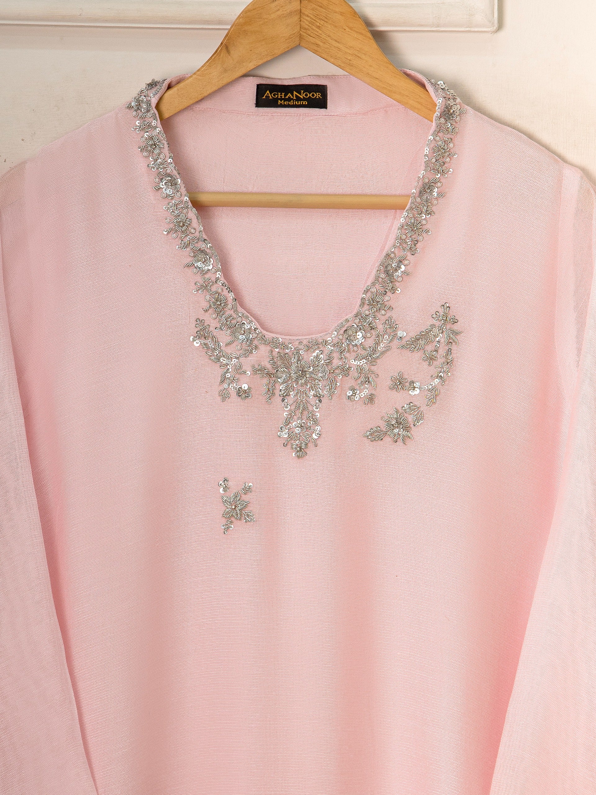 3 Piece - Pure Cotton Net Embroidered Suit S111549 - Image 8