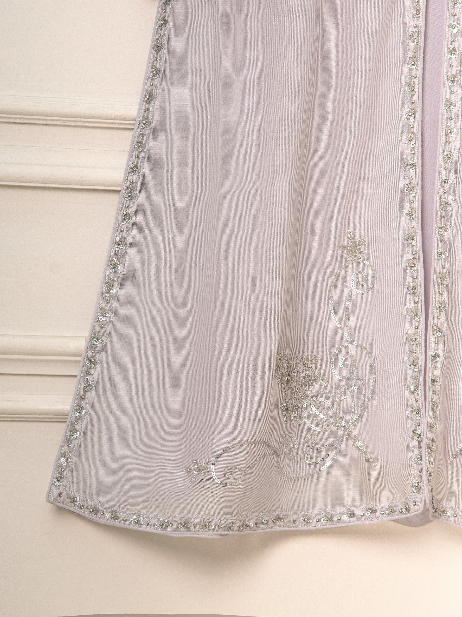 3 Piece - Pure Cotton Net Embroidered Suit S111561 - Image 5