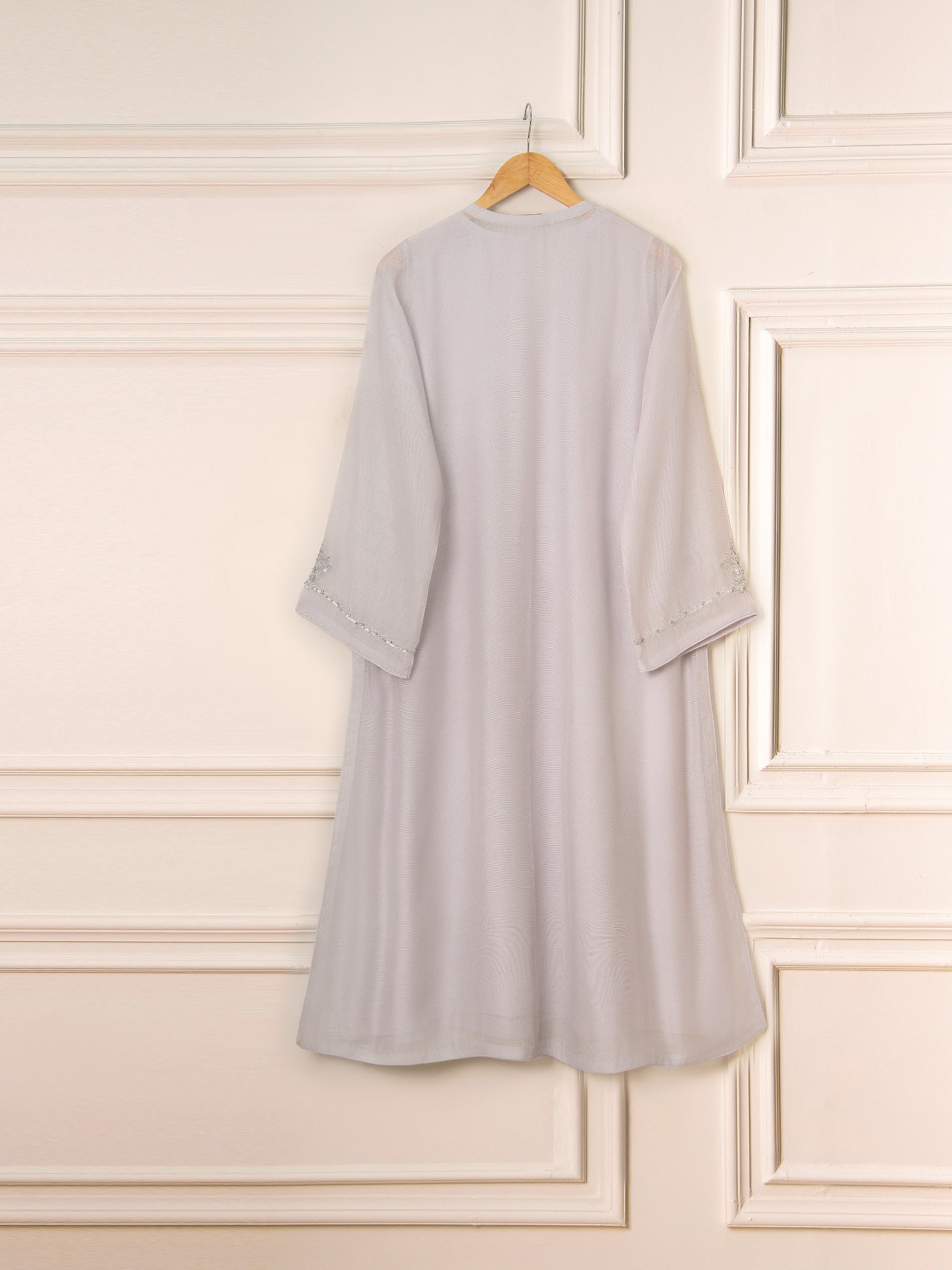 3 Piece - Pure Cotton Net Embroidered Suit S111561 - Image 6