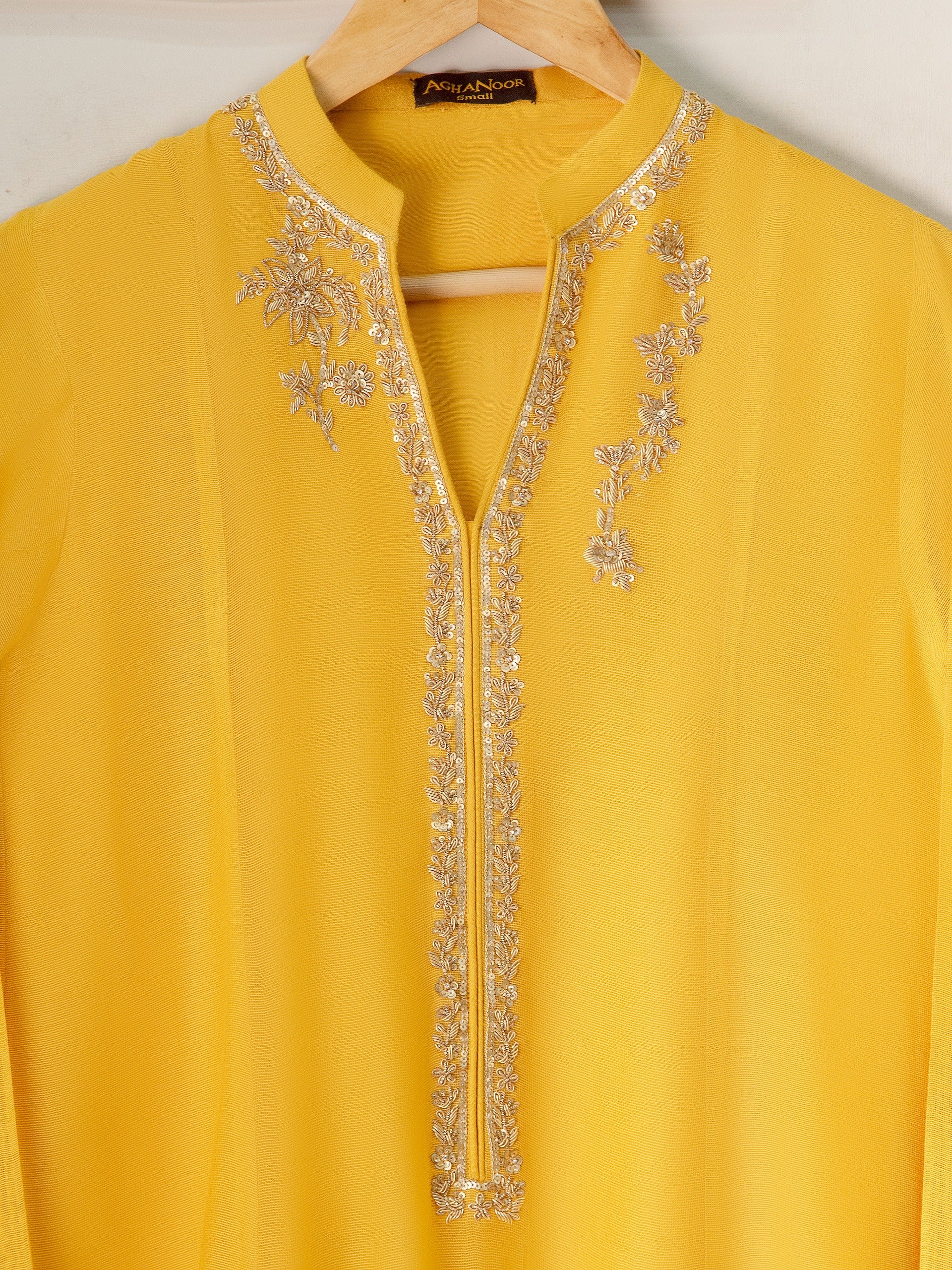 3 Piece - Pure Cotton Net Embroidered Suit S111234 - Image 6