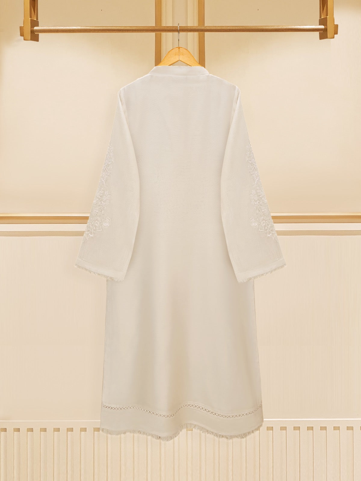 3 Piece - Pure Cotton Net Embroidered Suit S109374 - Image 6