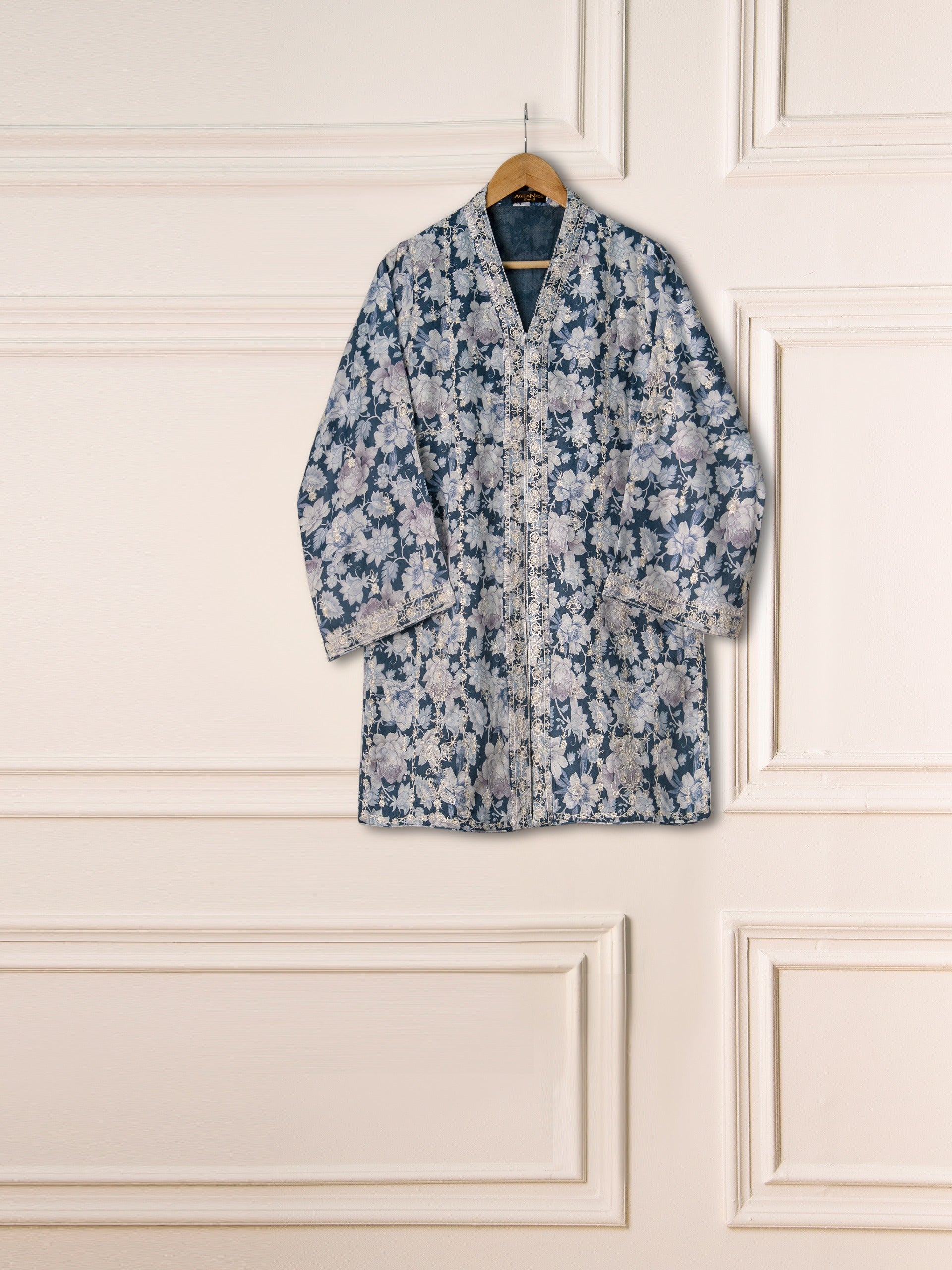 3 Piece - Pure Digital Printed Embroidered Marina Suit S111132 - Image 2