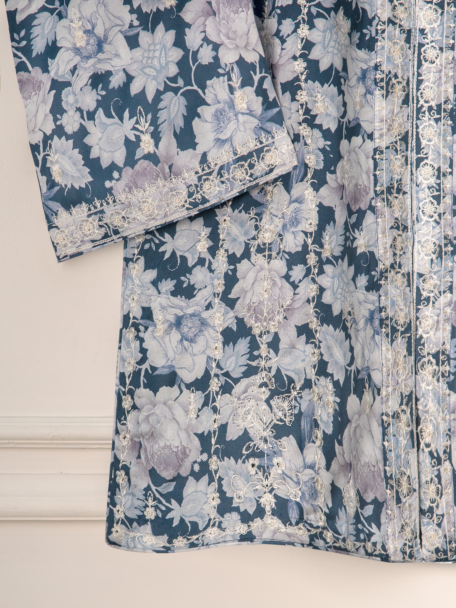 3 Piece - Pure Digital Printed Embroidered Marina Suit S111132 - Image 3