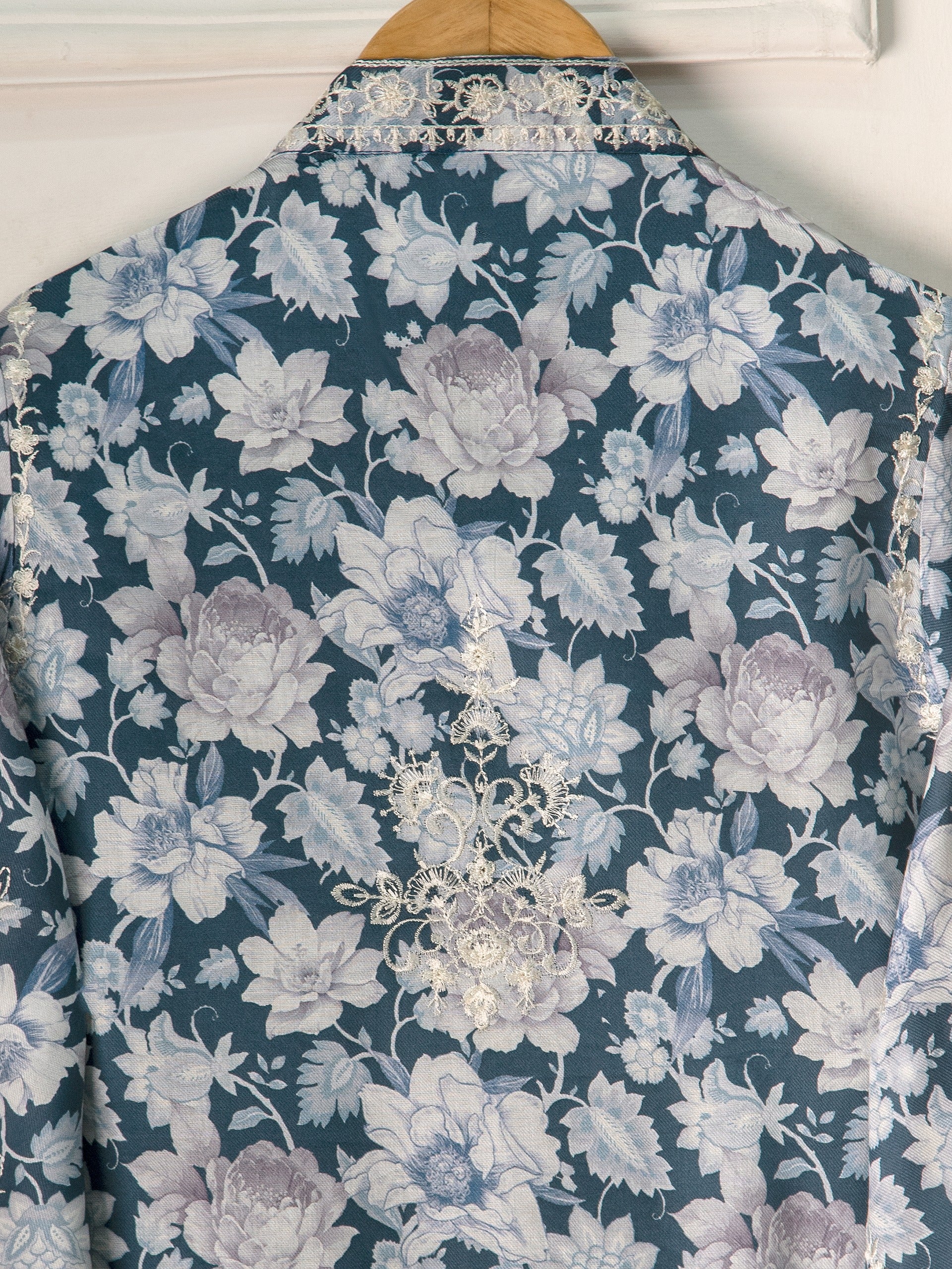 3 Piece - Pure Digital Printed Embroidered Marina Suit S111132 - Image 5