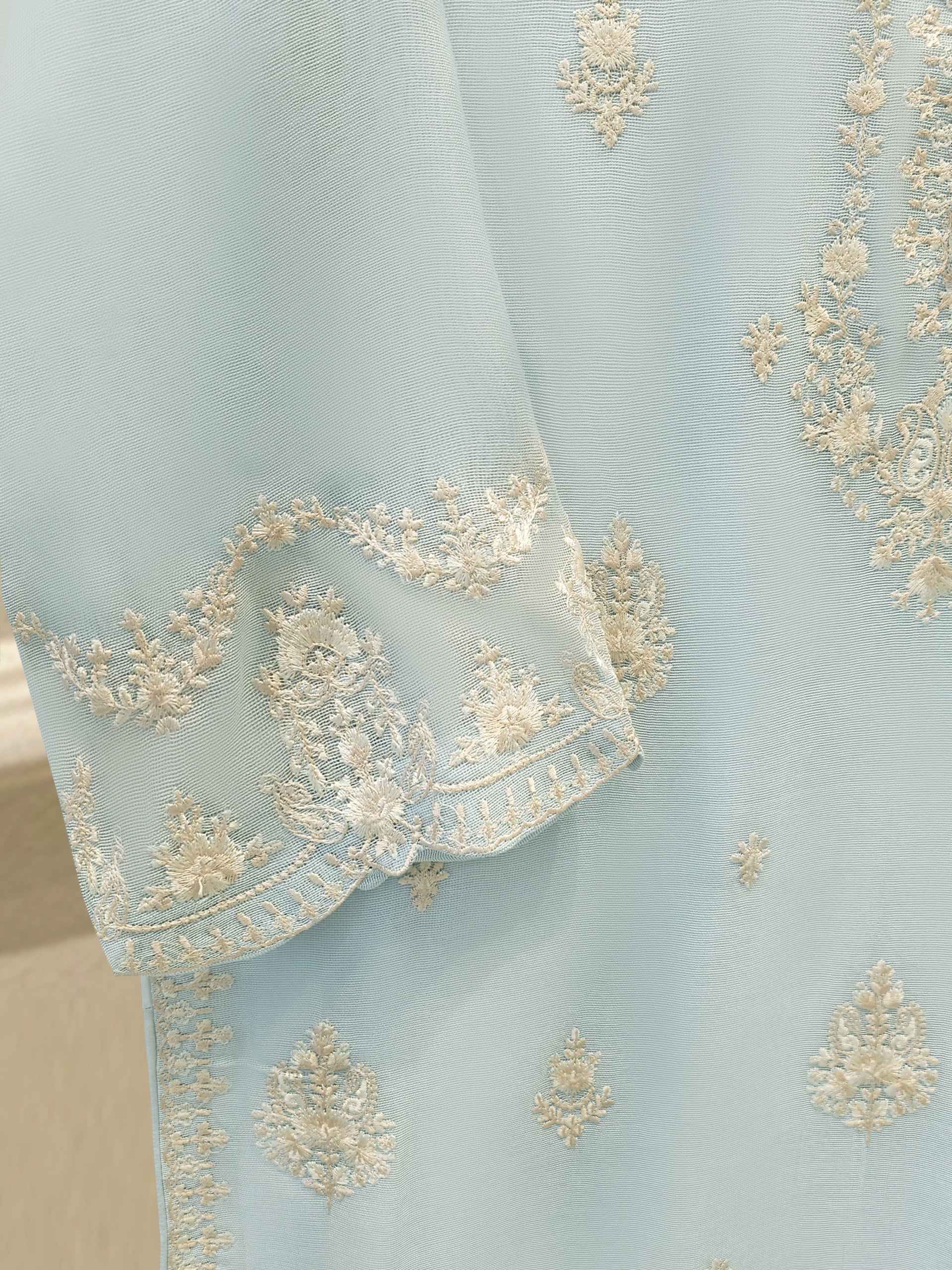 3 Piece - Pure Embroidered Cotton Net Suit S113172 - Image 6